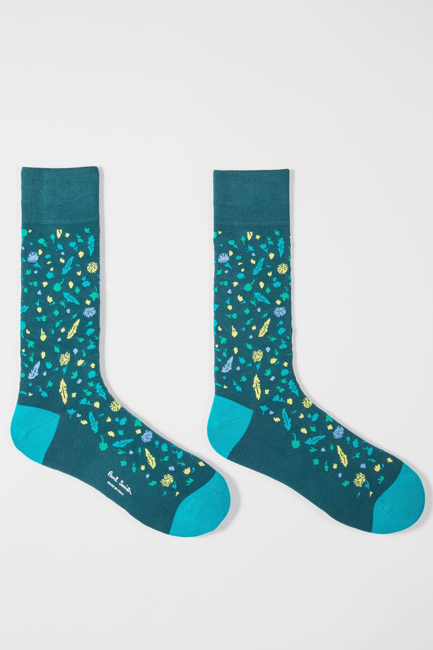 MEN SOCK QUINTO FLORAL PETROL GREEN 4