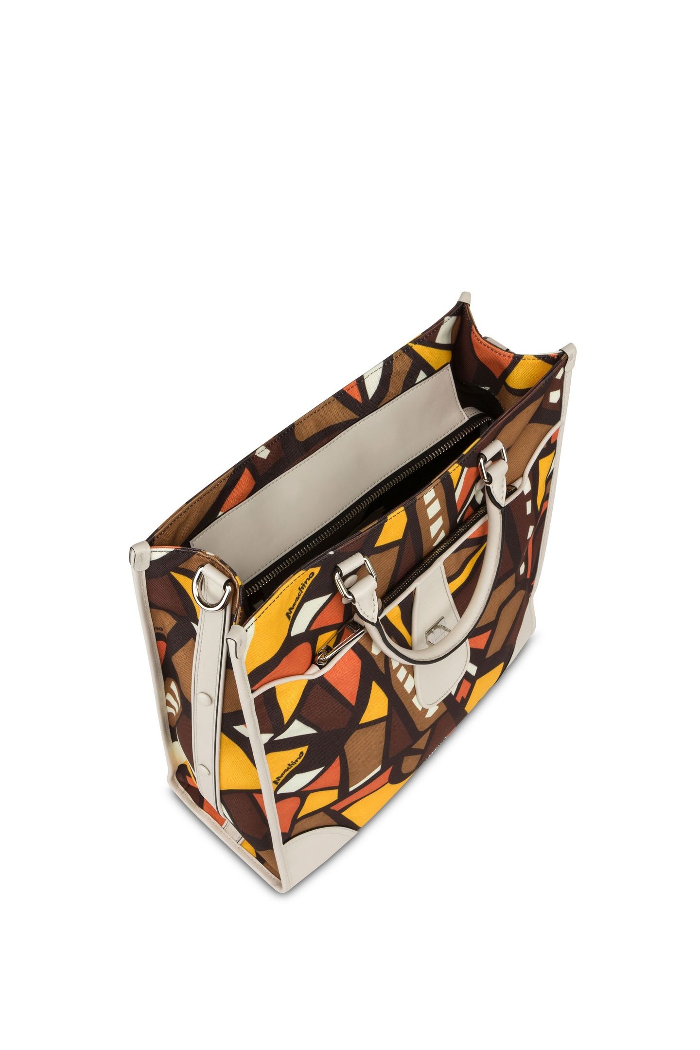SHOPPER IN CANVAS WOOD PRINT BROWN 3