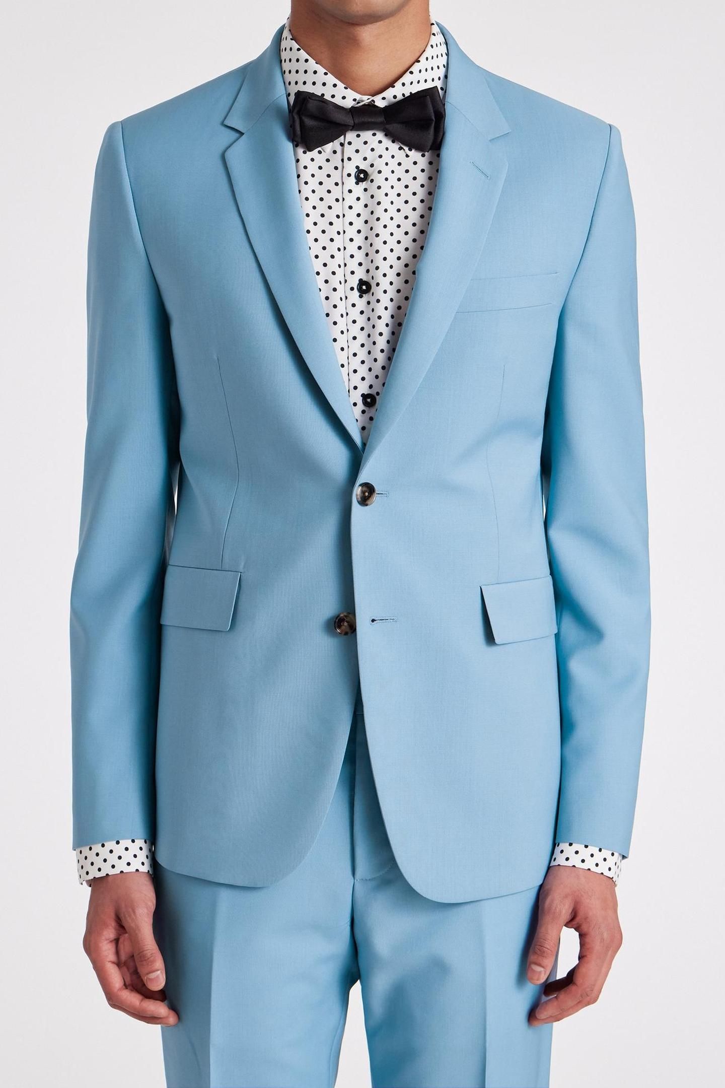 MENS SLIM FIT 2BTN SUIT LIGHT BLUE 1