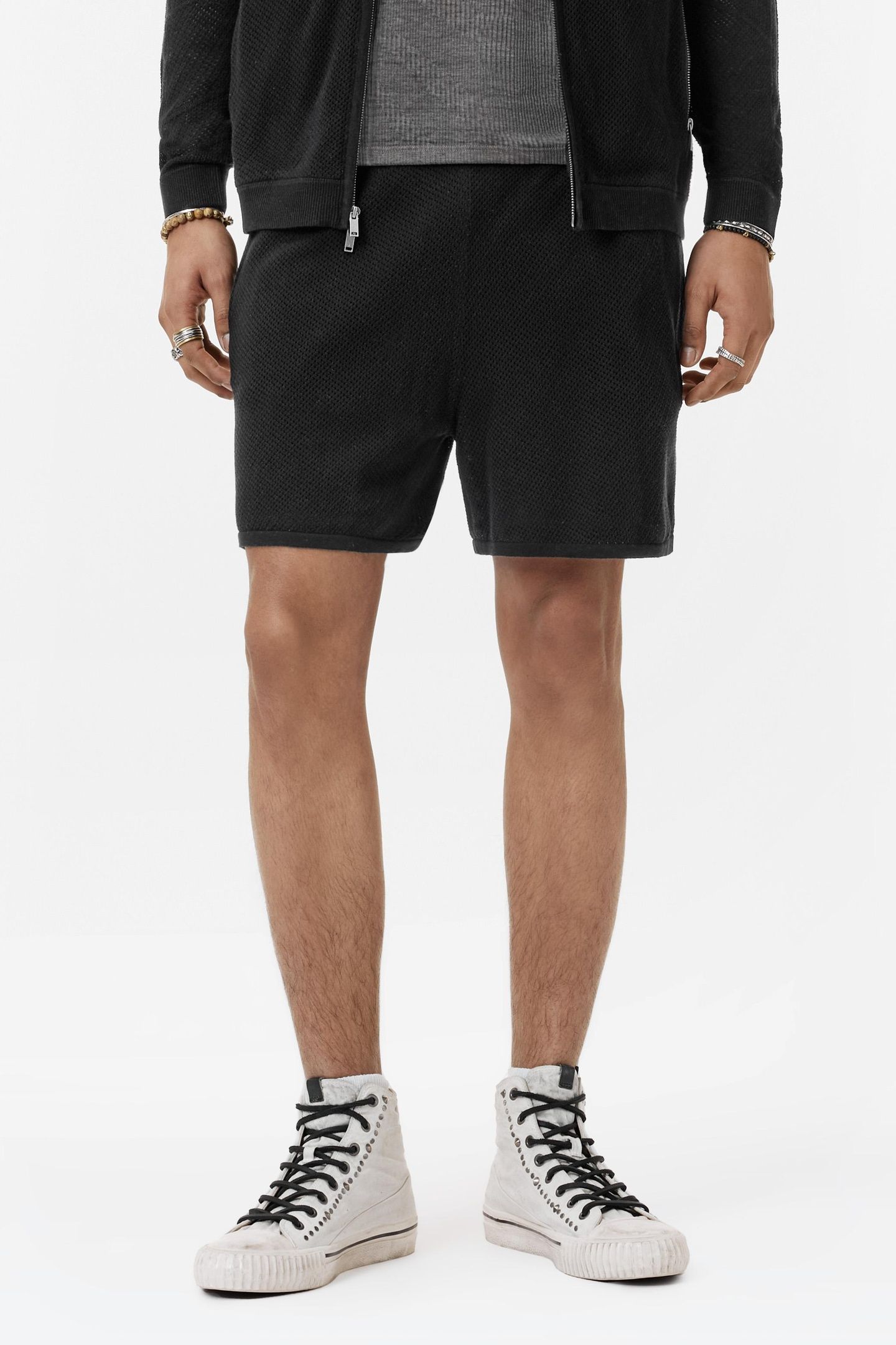 MARVIN MESH SWEATER SHORTS BLACK 1