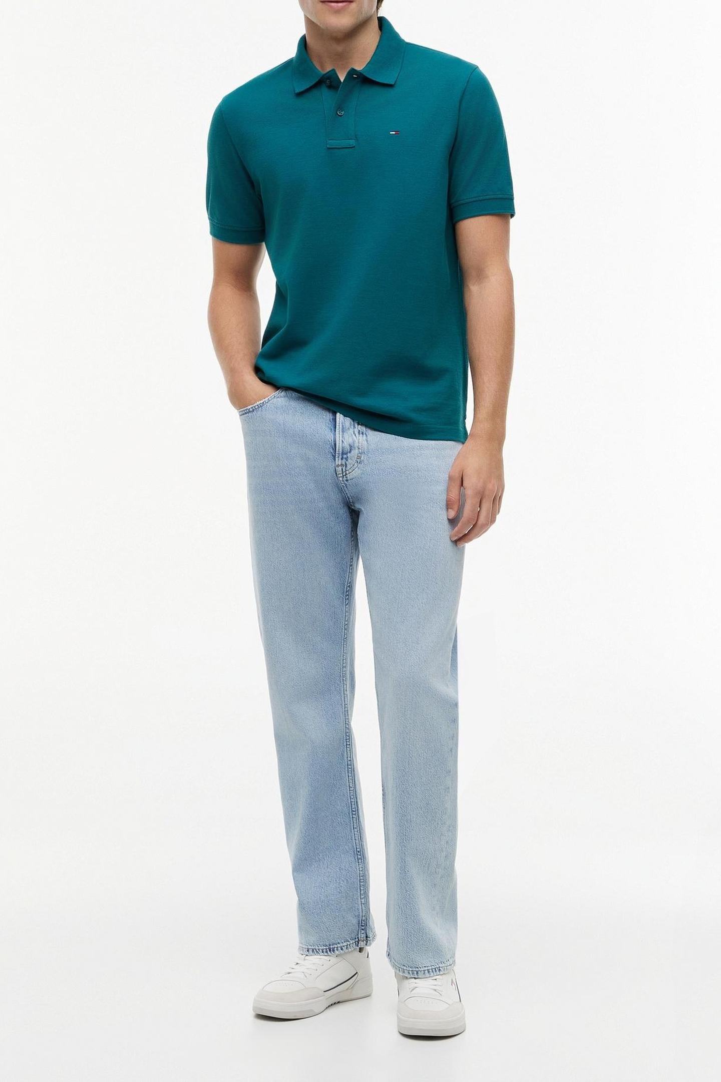 TJM REGULAR ESSENTIAL POLO POLAR TEAL 2