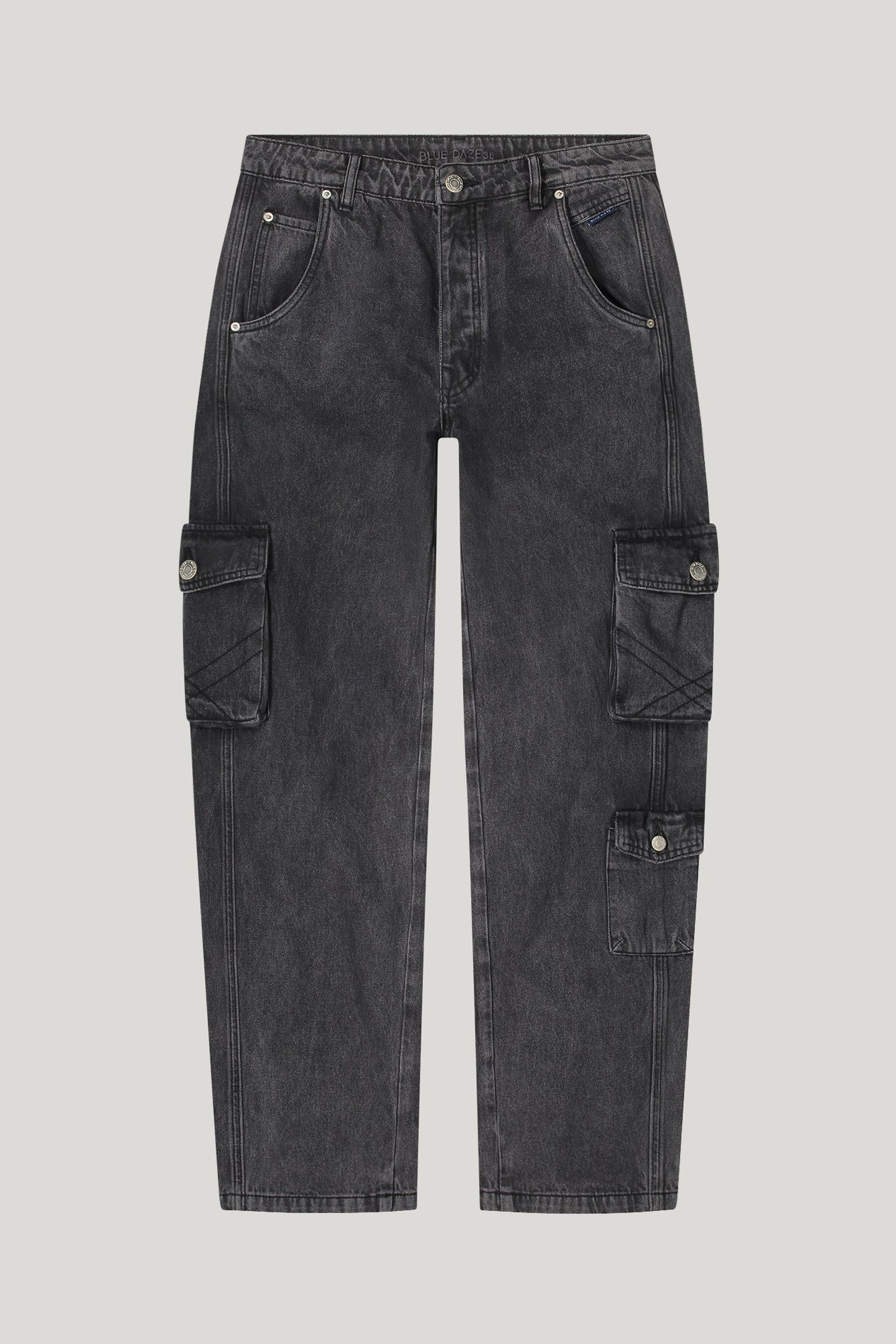 CARGO JEANS BAGGY BLACK COTTON JEANS BLACK DENIM 3