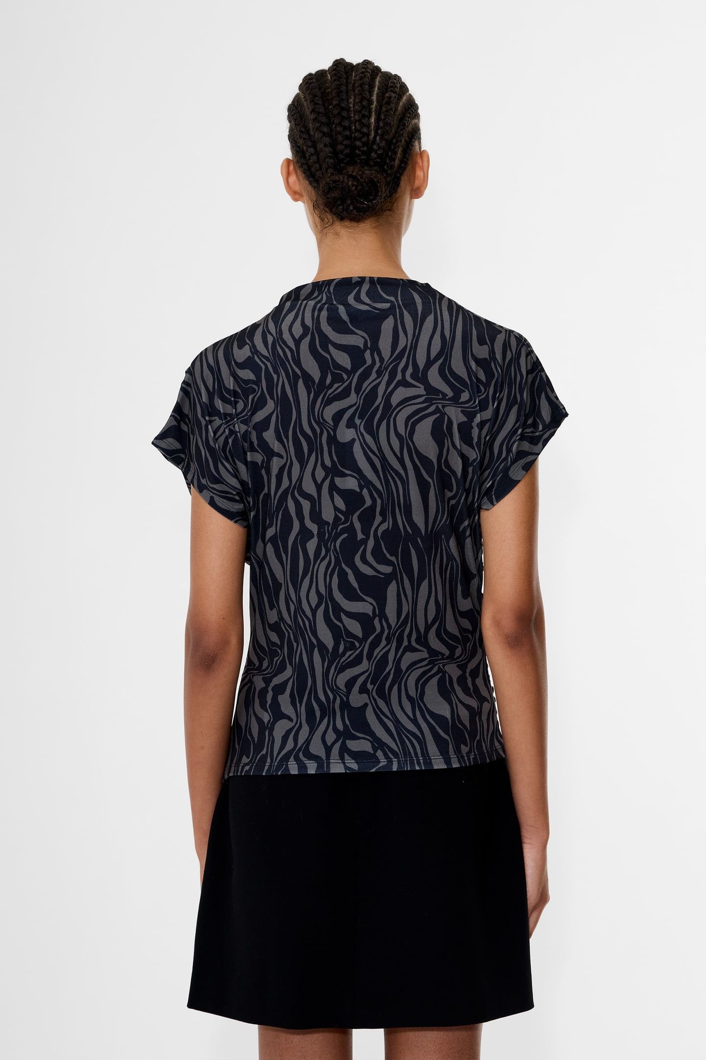 ZARIA ZINA JERSEY TOP WASHED KHAKI/BLK 3