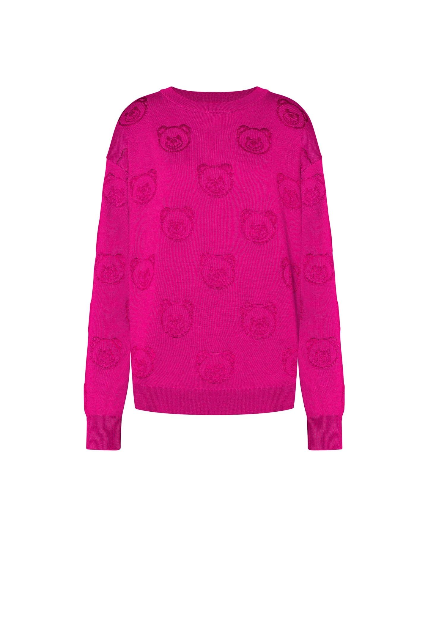 ALLOVER TEDDY BEAR WOOL PULLOVER PURPLE 3
