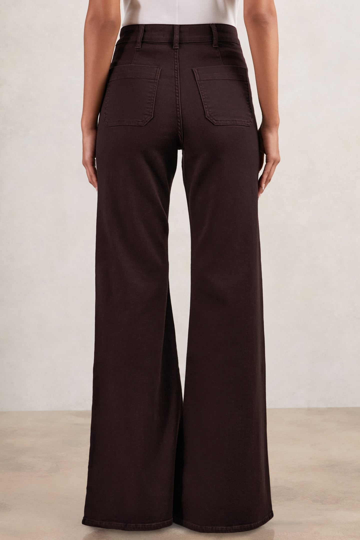 FLARE PATCH POCKET JEAN BURGUNDY 2