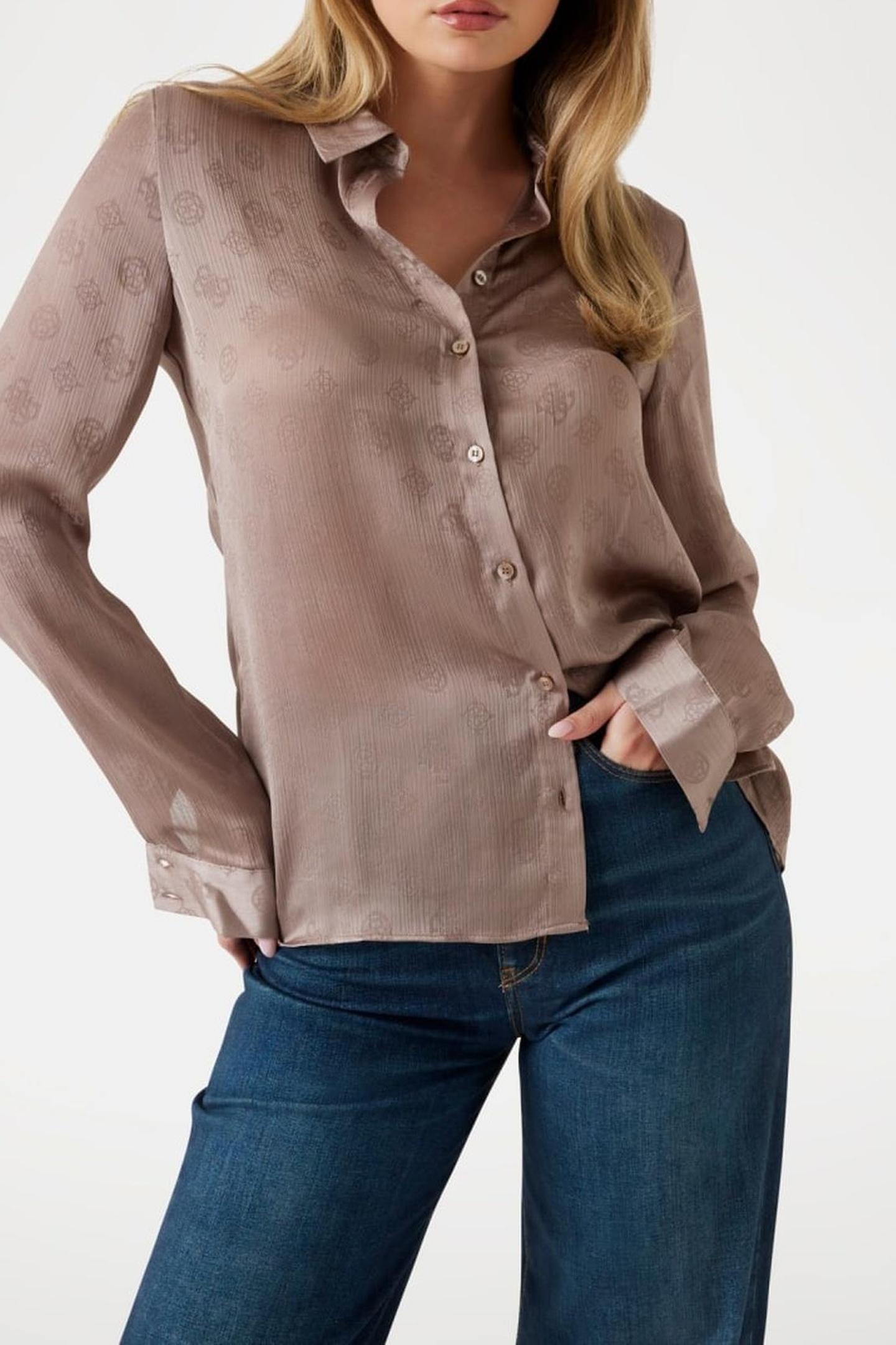 LS MARTHE LOGO SHIRT SILK TAUPE 2