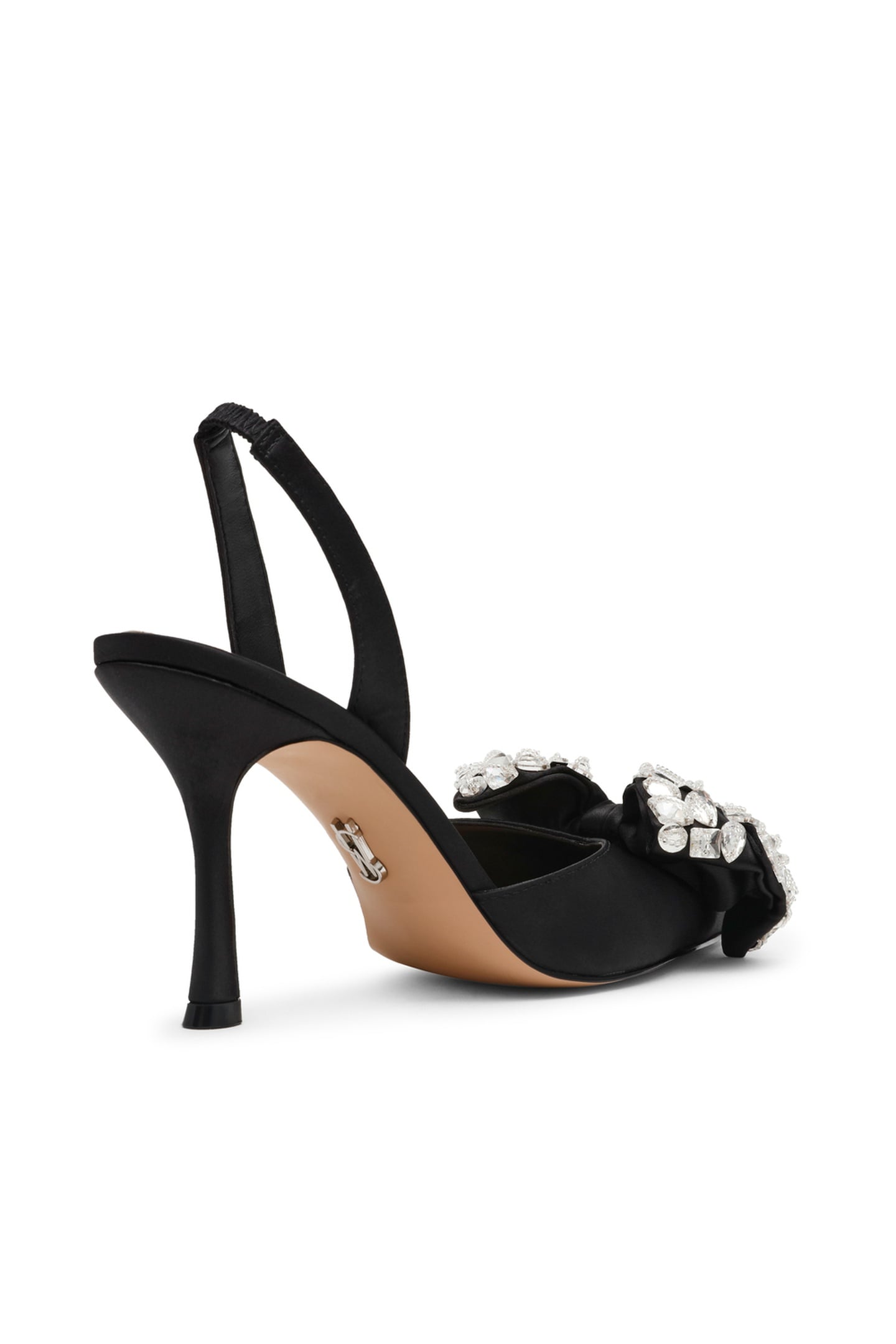 LOVIE PUMPS BLACK SATIN 2