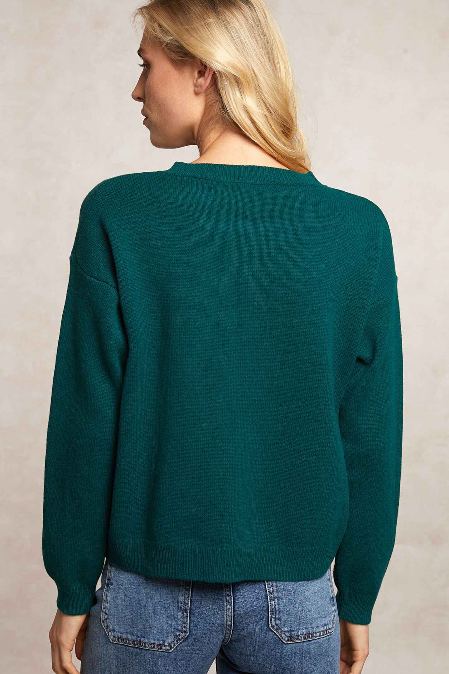 LAMBSWOOLEN CREW NECK SWEATER GREEN 2