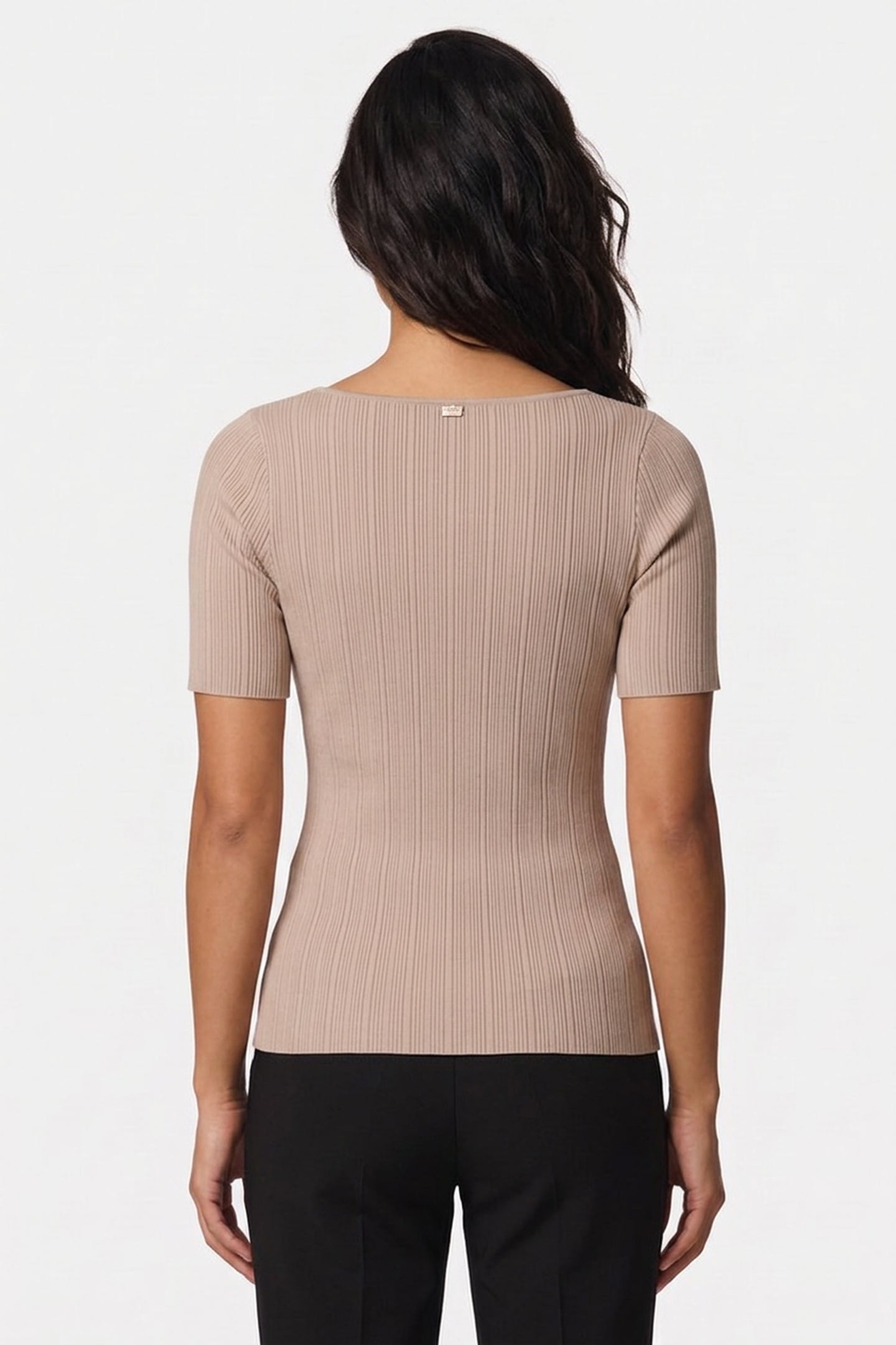 KATHLEEN SS RIBBED T VELVET TAUPE 2