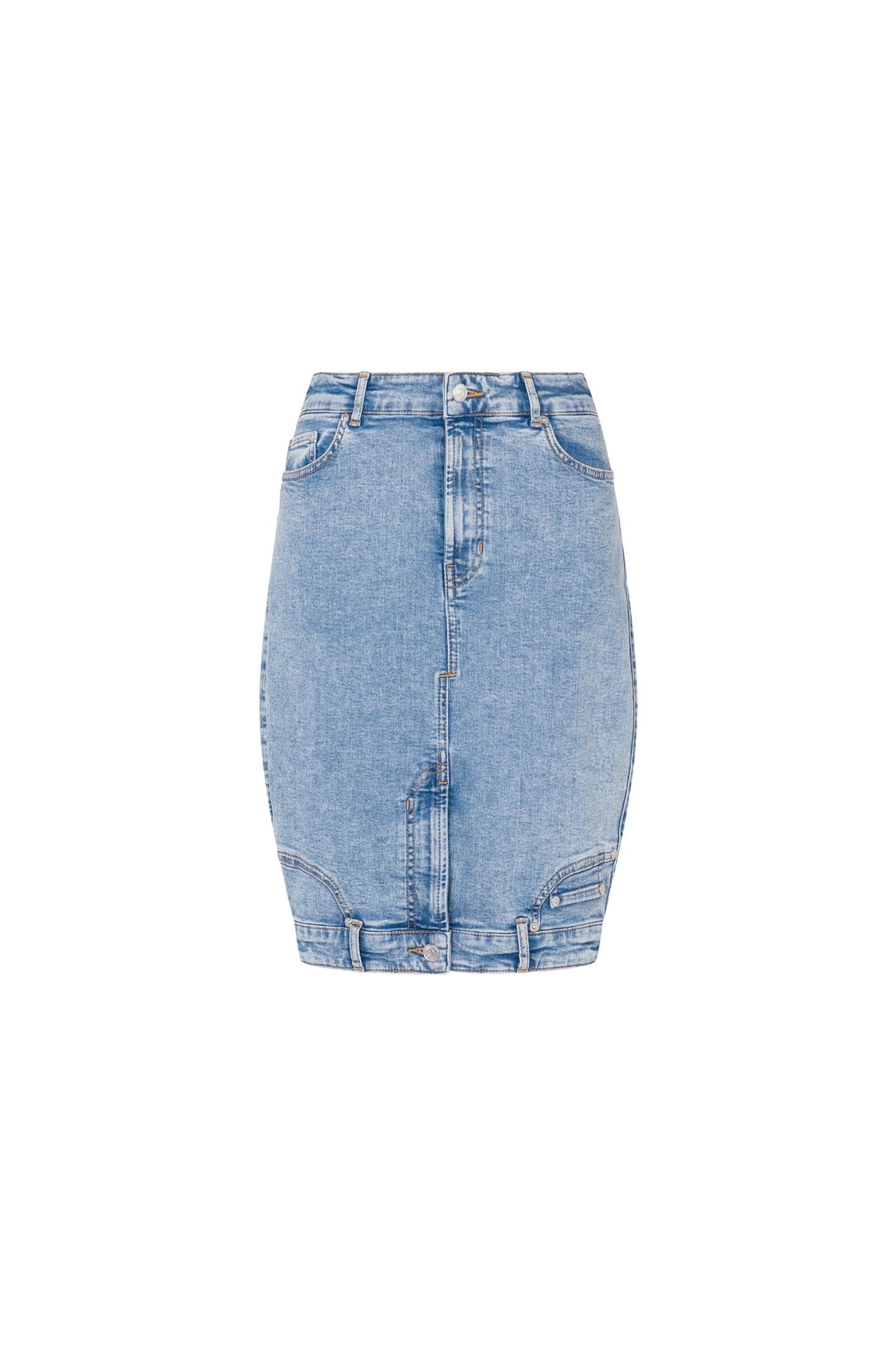 UPSIDE DOWN STRETCH DENIM SKIRT BLUE 3