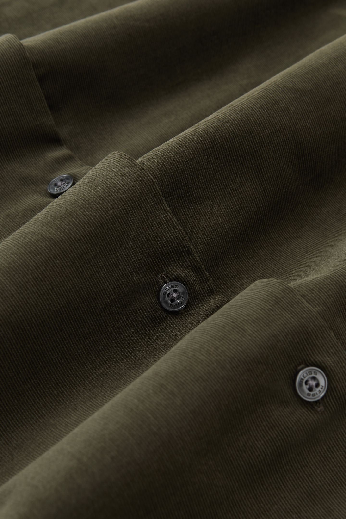 LS FINE CORD CUTAWAY COLLAR SHIRT DARK GREEN 7