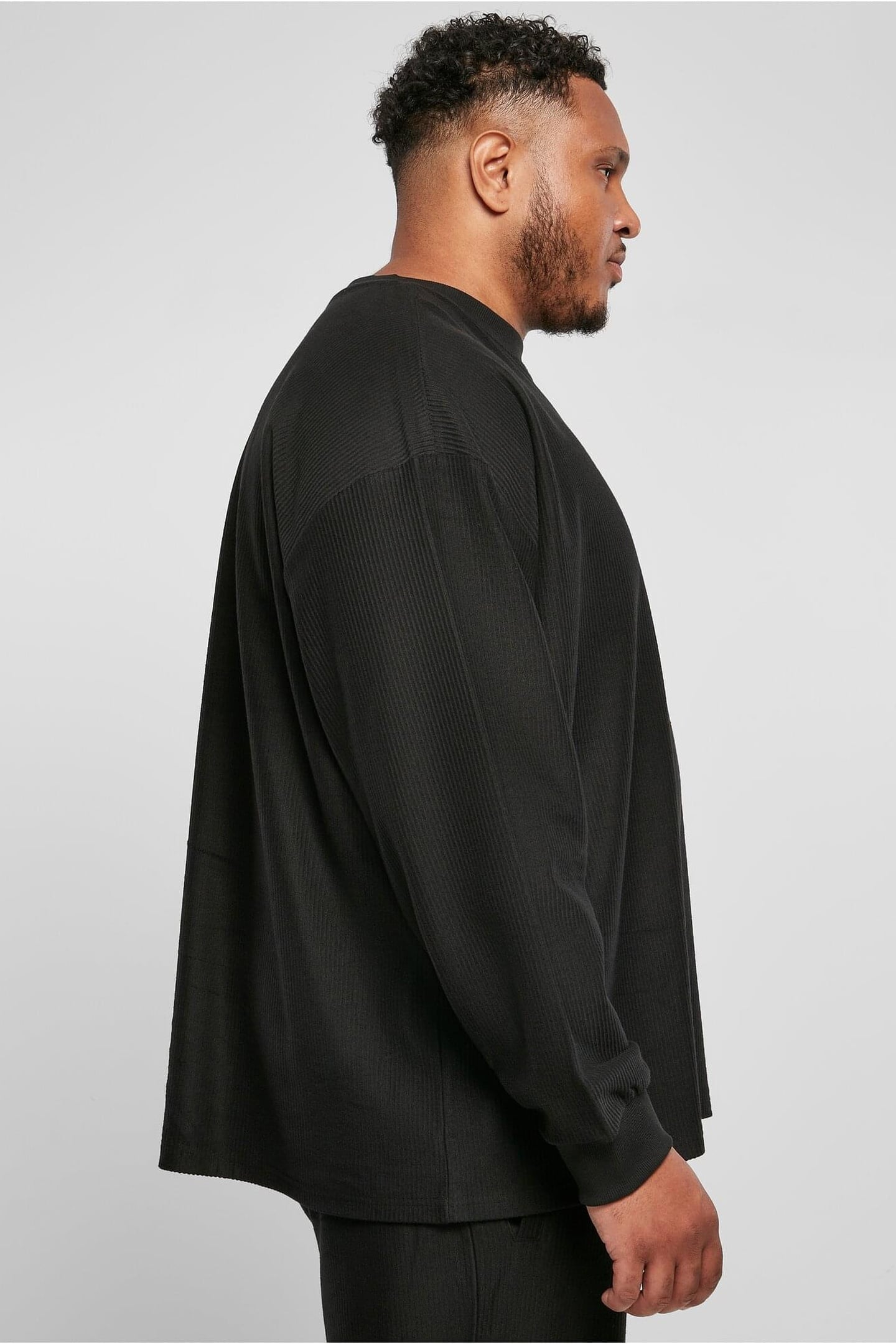 RIB TERRY BOXY CREW BLACK 8