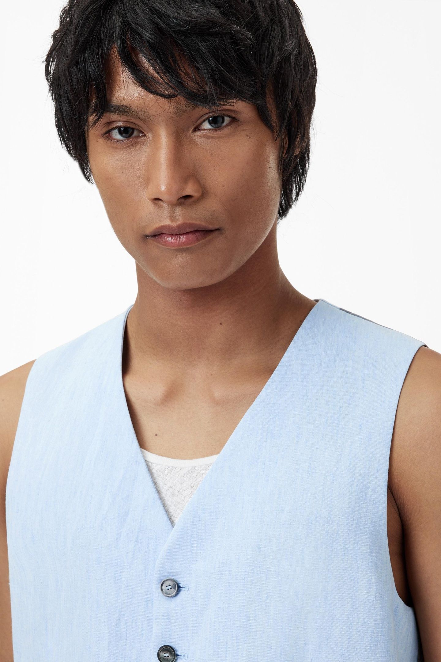 WOOSTER VEST - FRONT BODY DARTS VEST WIT STEEL BLUE 3