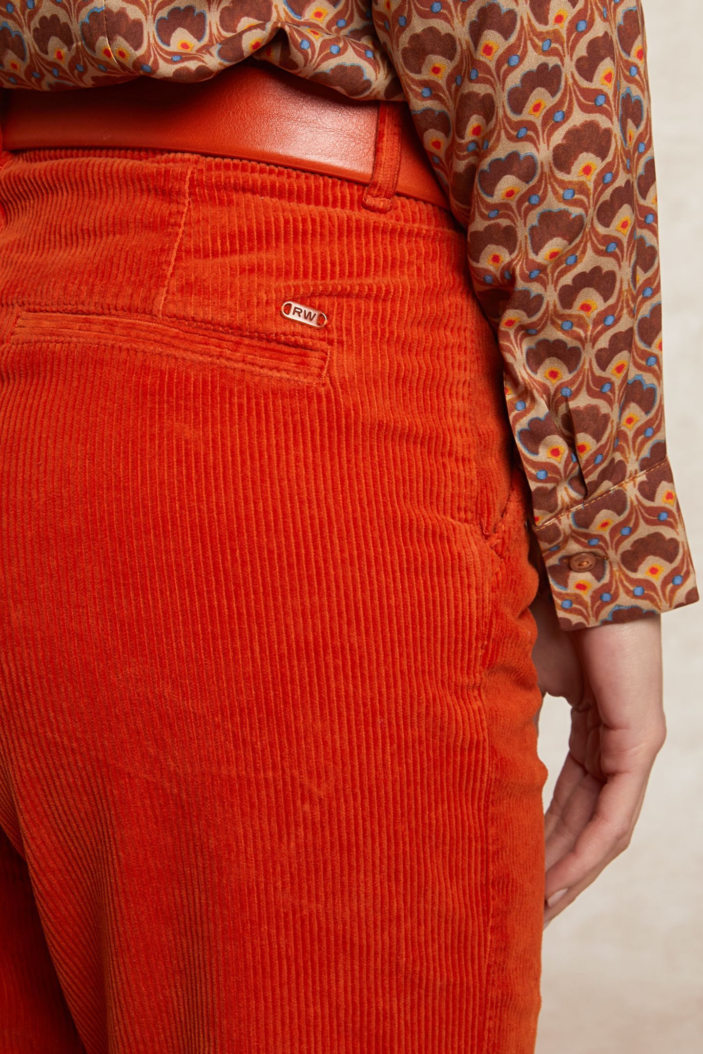 CORDUROY PANTS HIGH WAIST ORANGE 4