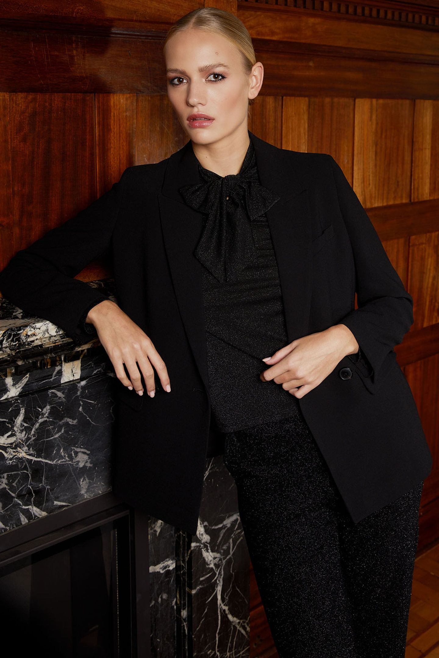 FANCY LUREX T-SHIRT WITH BOW BLACK 5