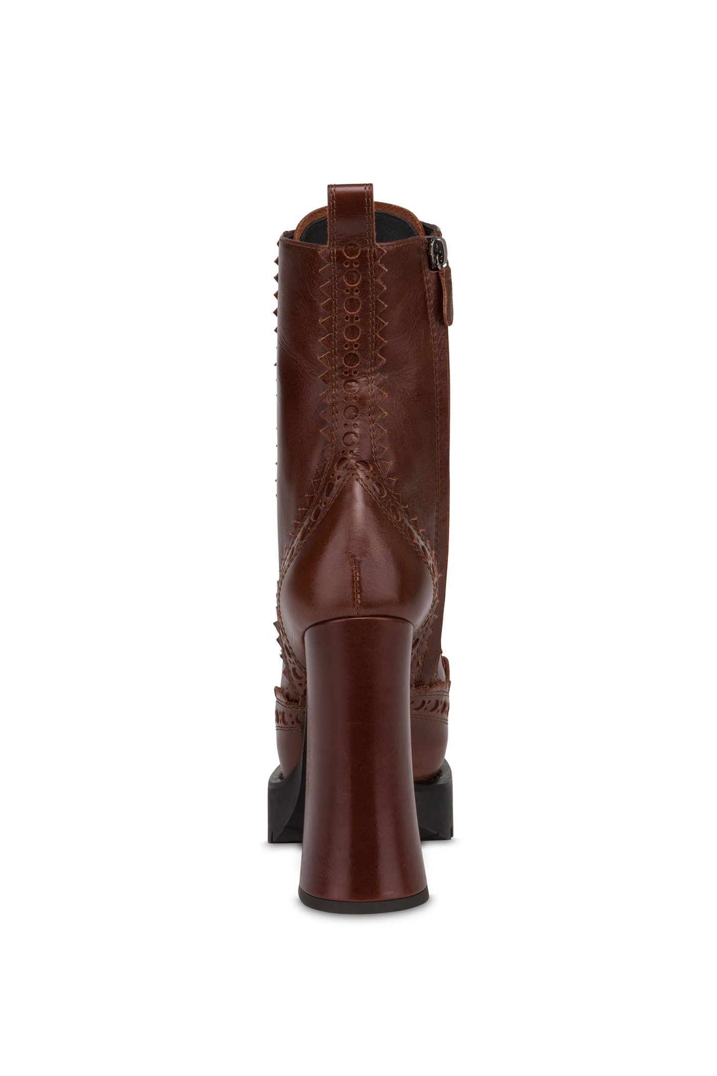 HIGH ANKLE BOOTS IN SHINY CALFSKIN BROWN 3