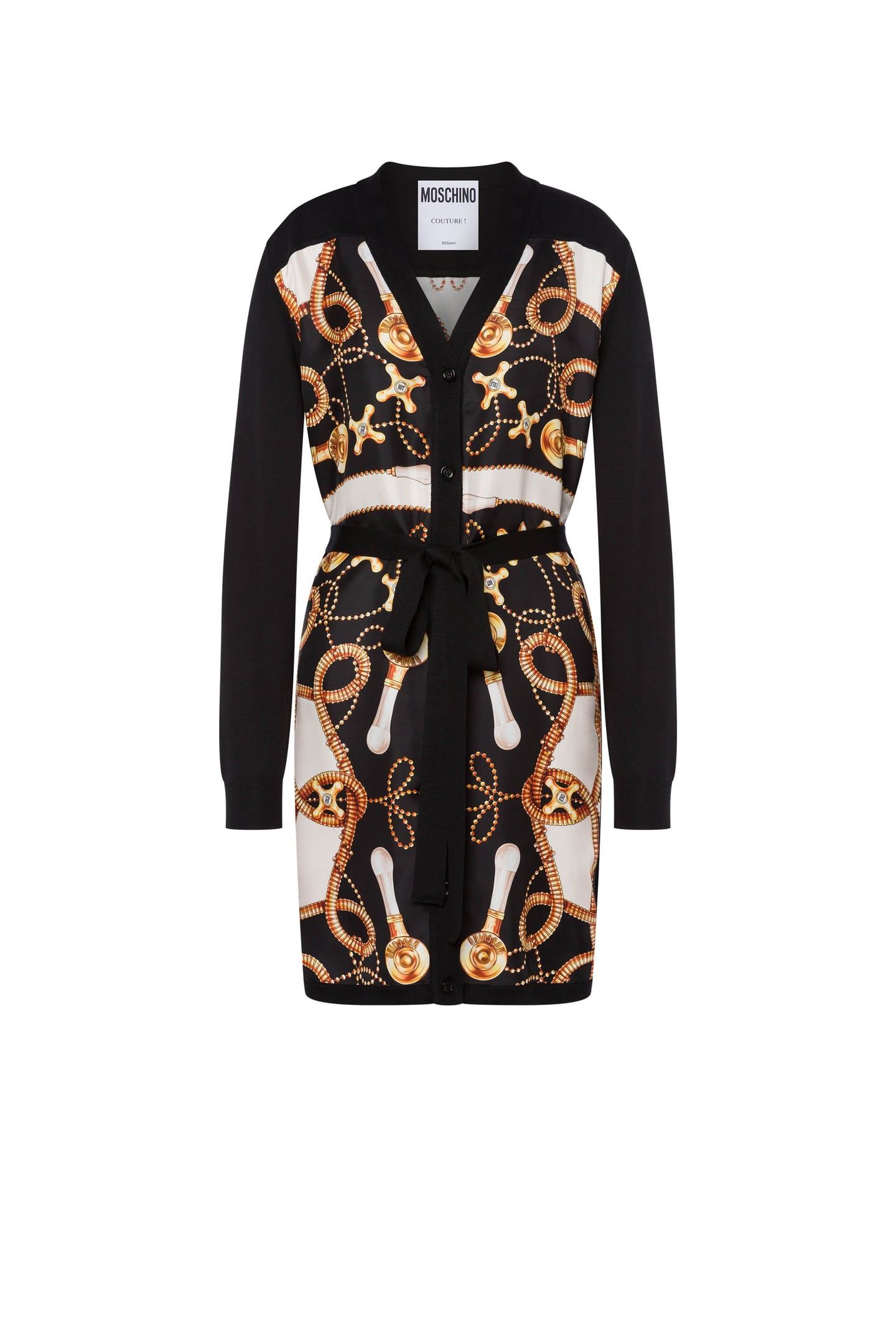 KNIT AND SILK DRESS FAUCET PRINT BLACK 3