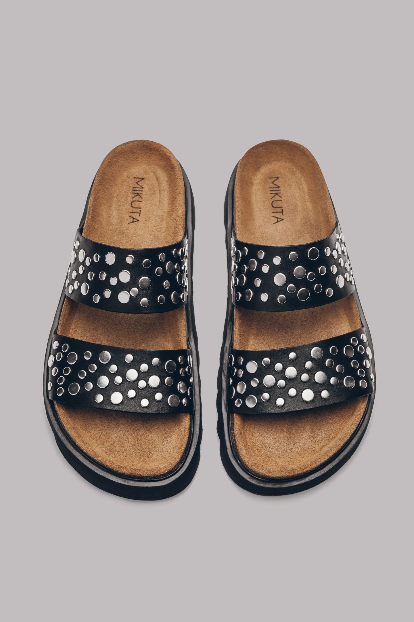 THE STUDDED STRAPPY SANDALS BLACK 3