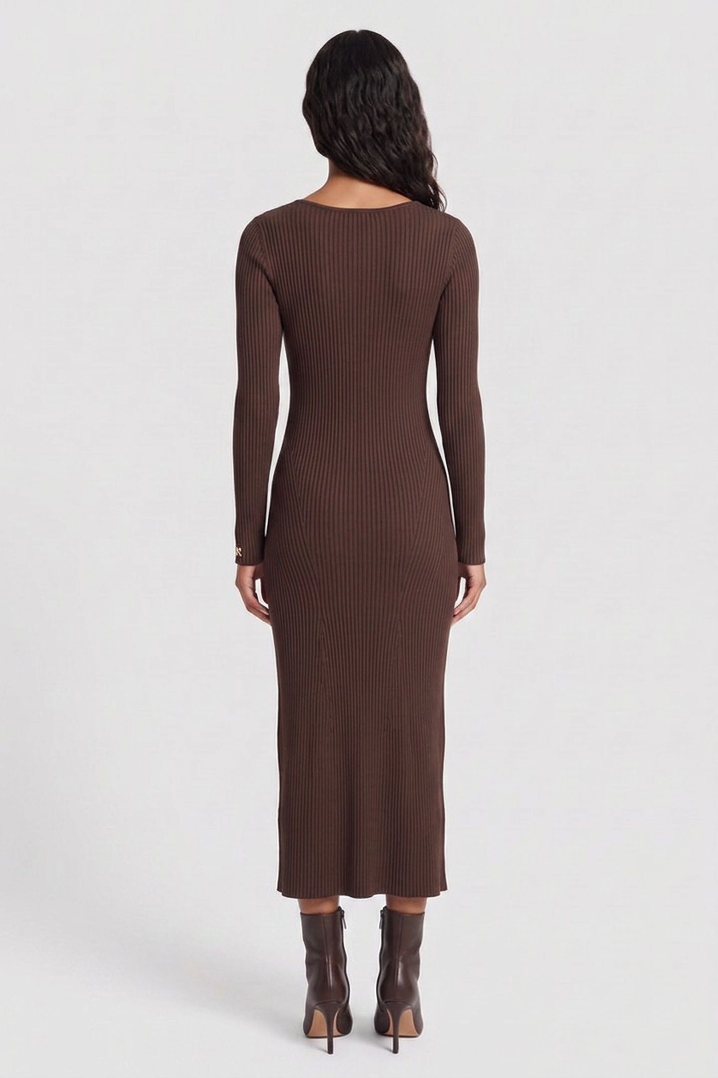 AGATHE RIBBED LS MID CHOCOLATE BROWNIE 2