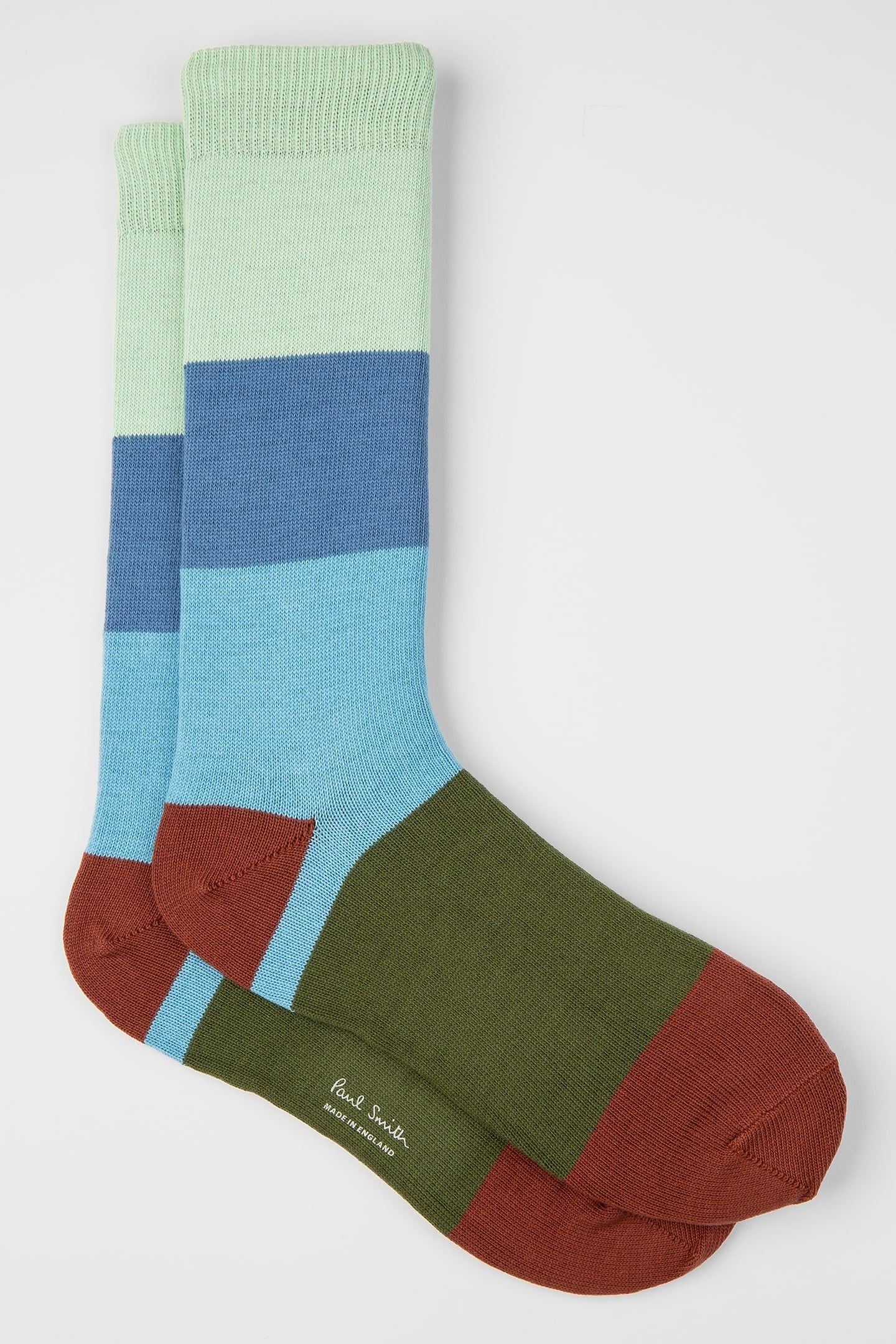 MEN SOCK COLOUR BLOCK EMERALD GREEN 1