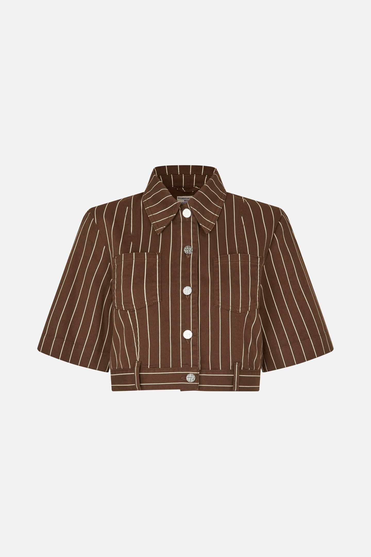 MAJSA SHIRT CREME BROWN PINSTRIPE 4