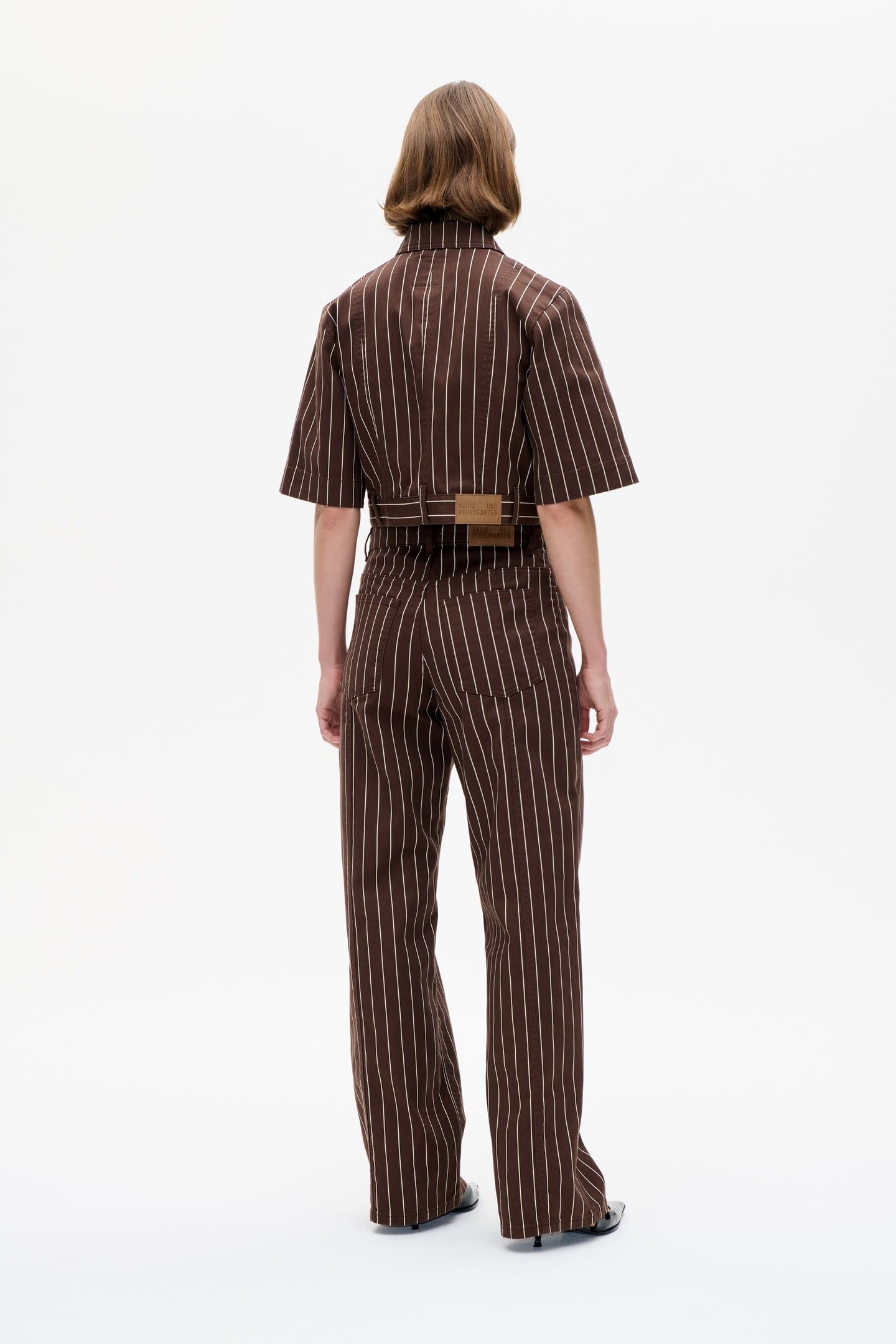 MAJSA SHIRT CREME BROWN PINSTRIPE 3