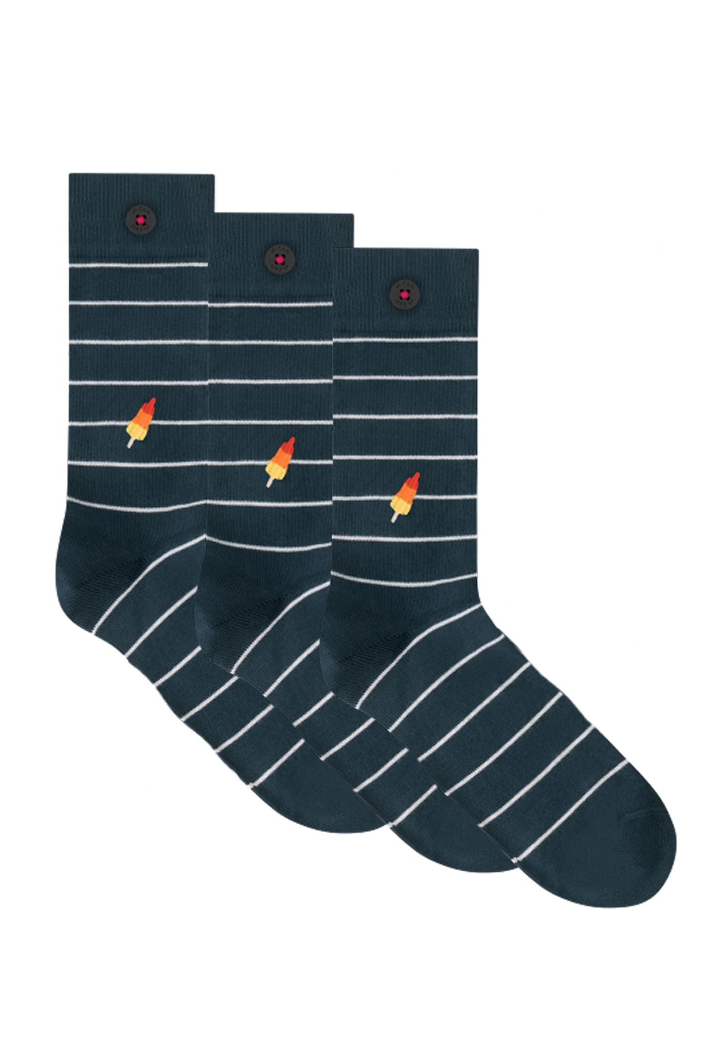 A-DAM 3-PACK CASUAL SOCKS STRIPED ROCKET BLUE 1