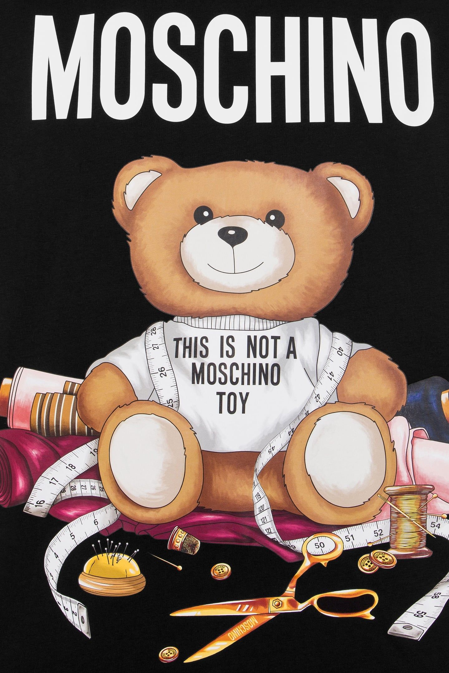 SARTORIAL TEDDY BEAR ORGANIC JERSEY T-SHIRT BLACK 4