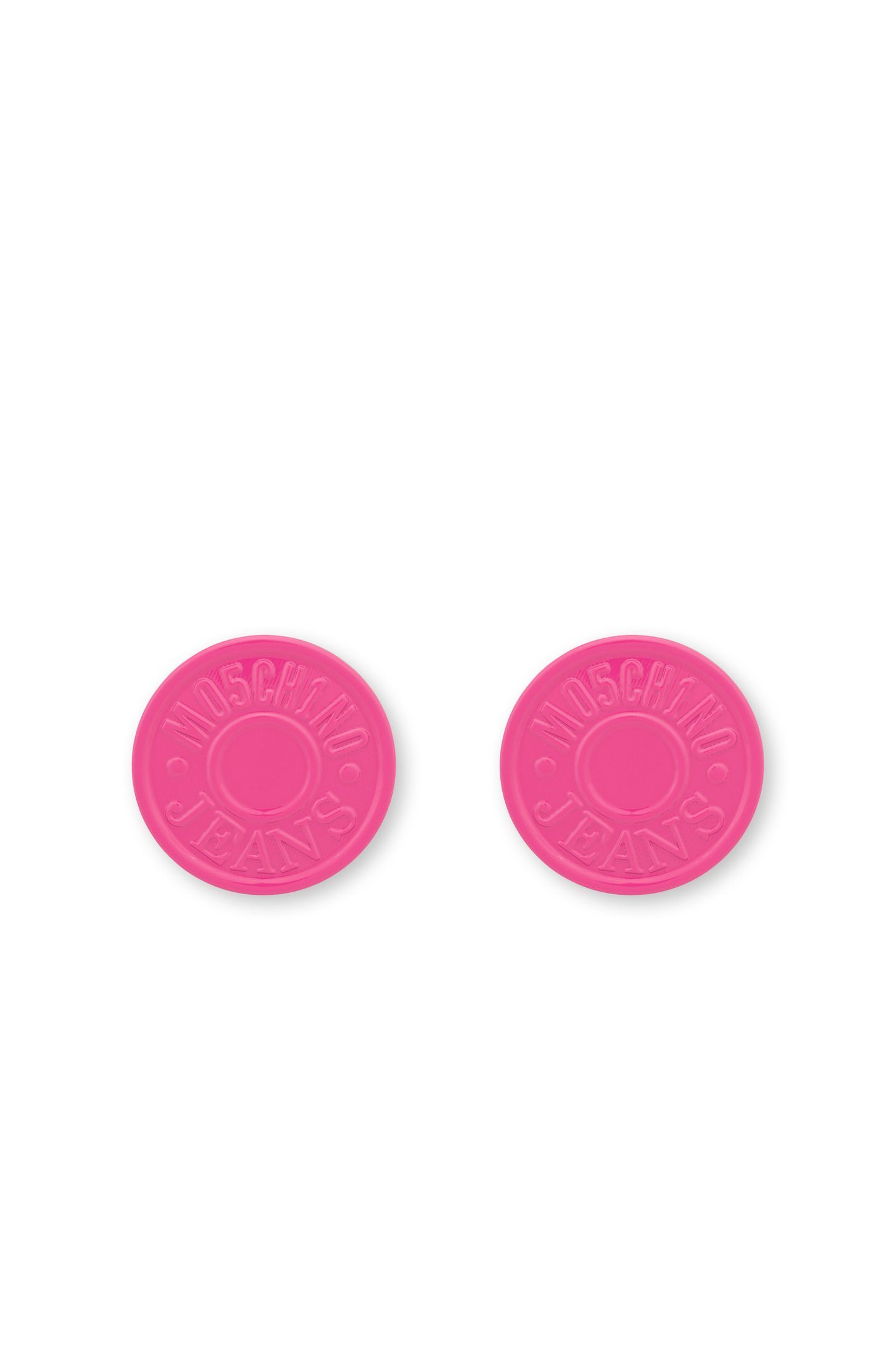 MOSCHINO JEANS BUTTON EARRINGS PINK 1