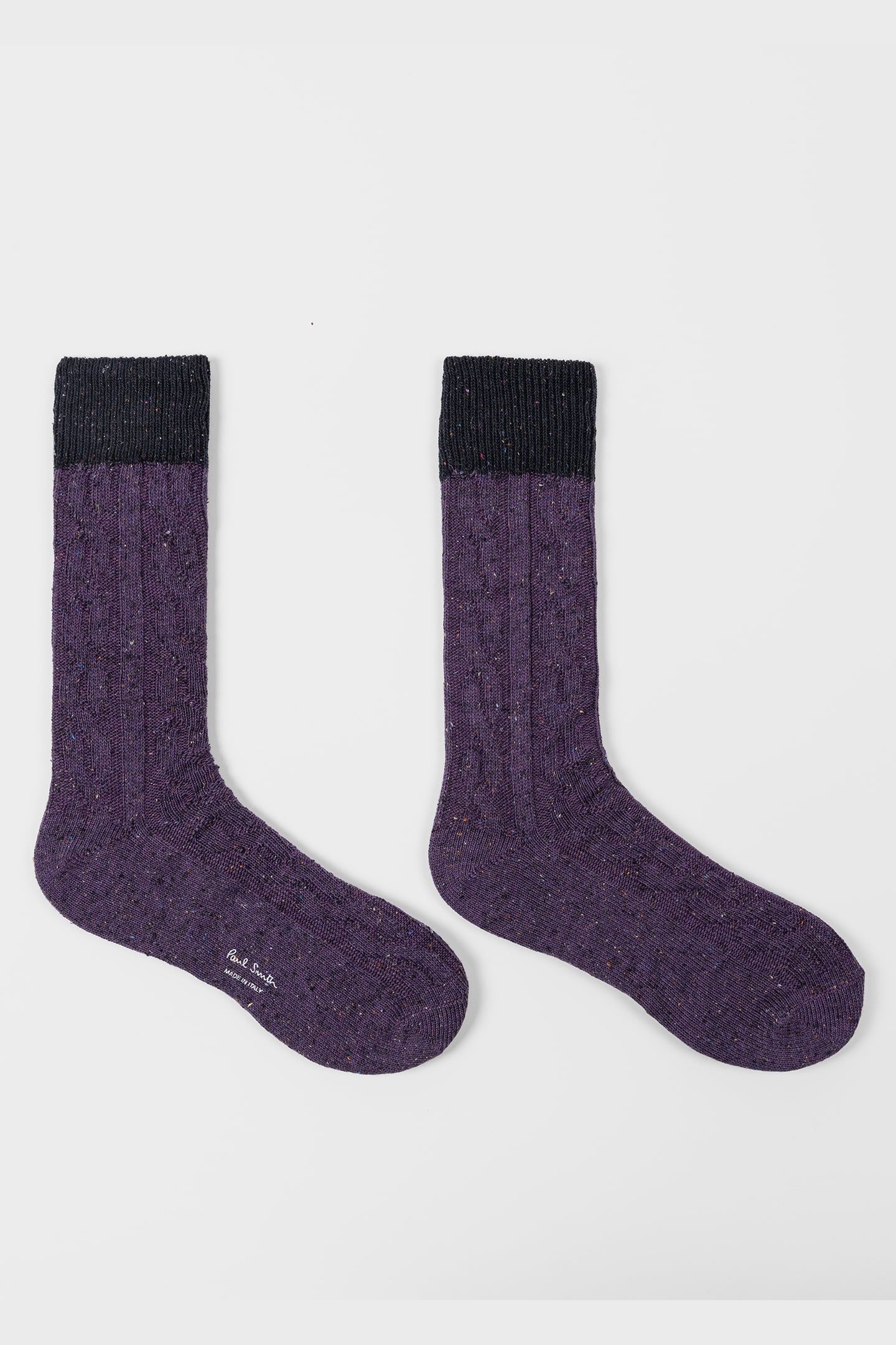 MEN SOCK HENRY NEPS CABLE DARK VIOLET 2