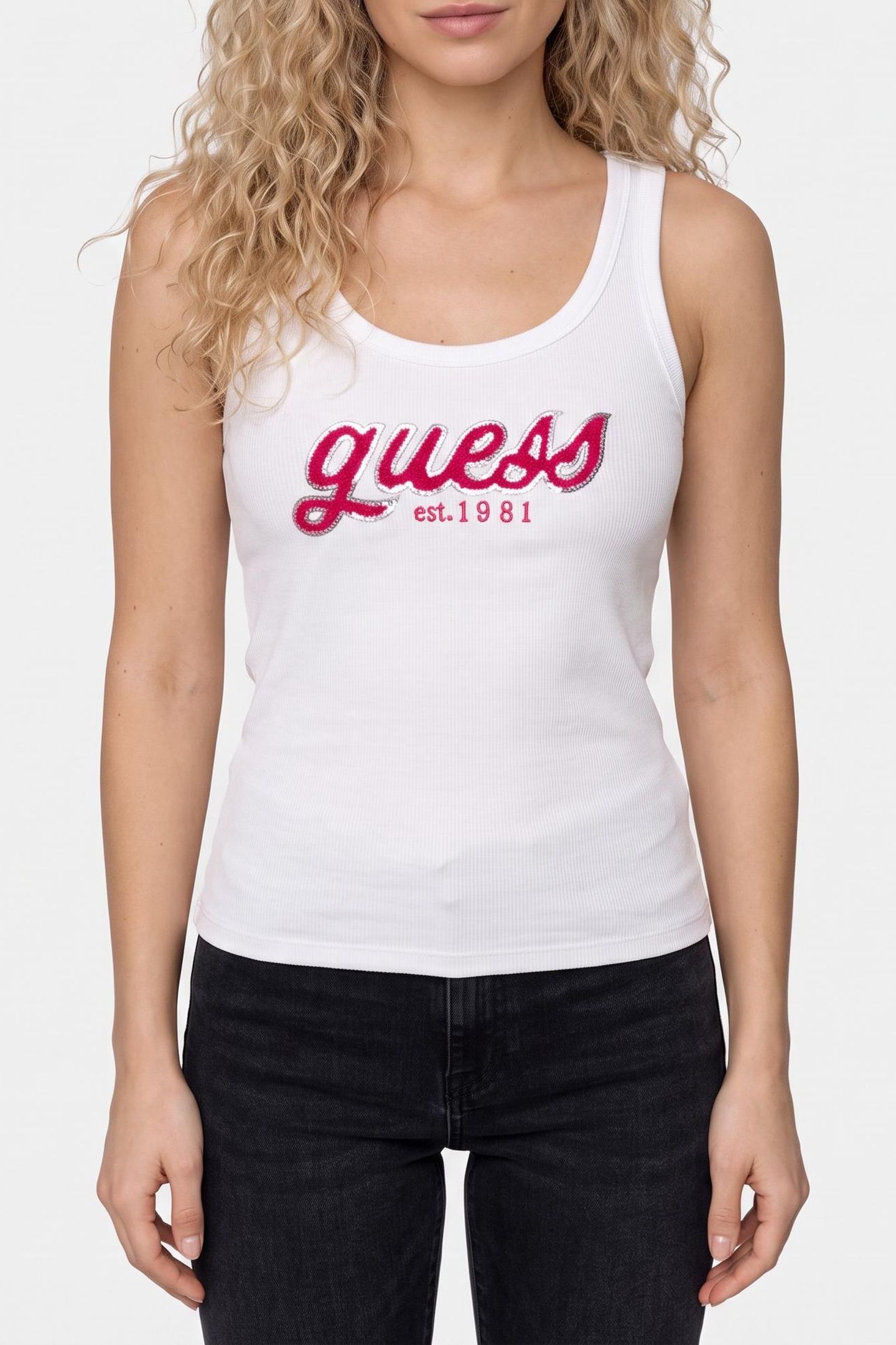 CHENILLE LOGO TANK T PURE WHITE 1