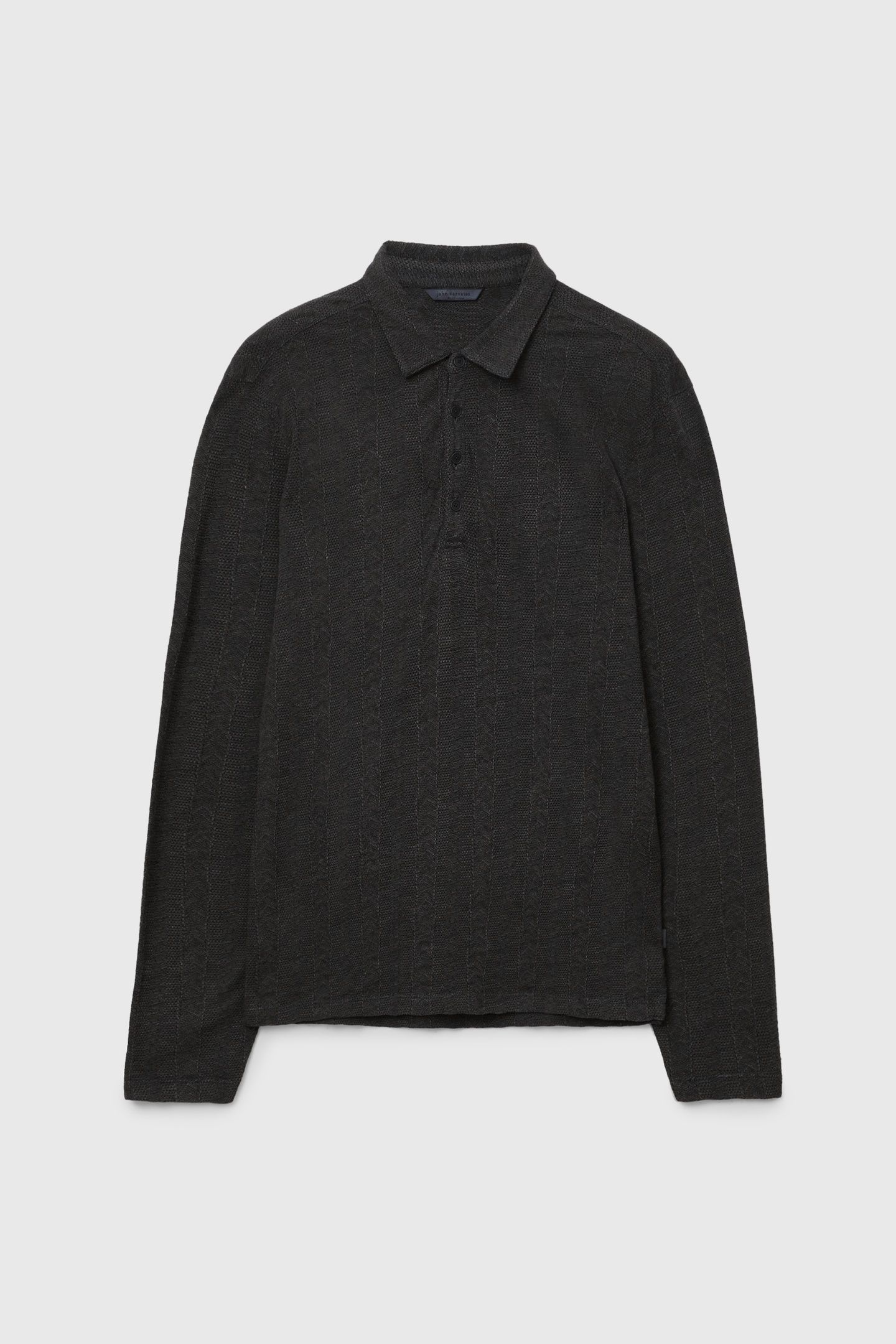 JALEN LS 3 COLOR MARL JACQUARD POLO BLACK 2