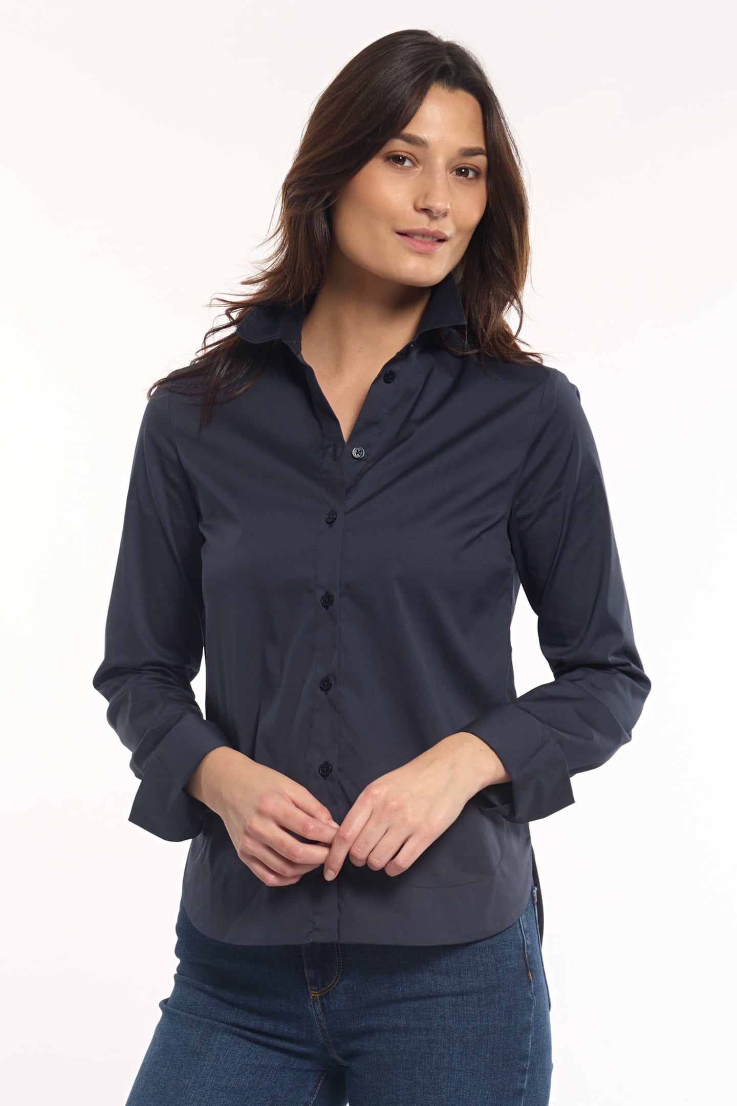 HIGH CUFFS LS SHIRT BLUE 1