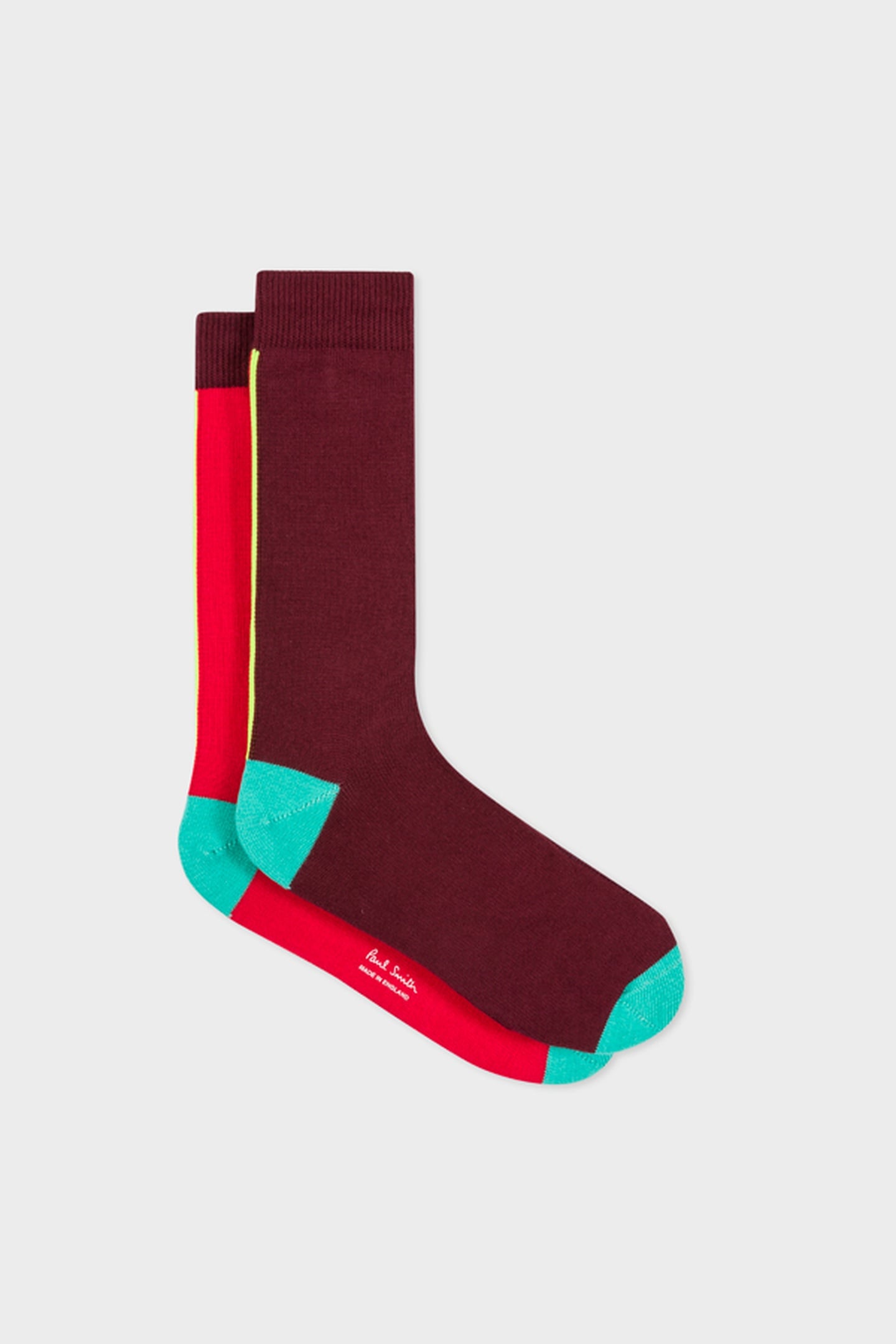 MEN SOCK VERTICAL BLK BURGUNDY/ BORDE 2
