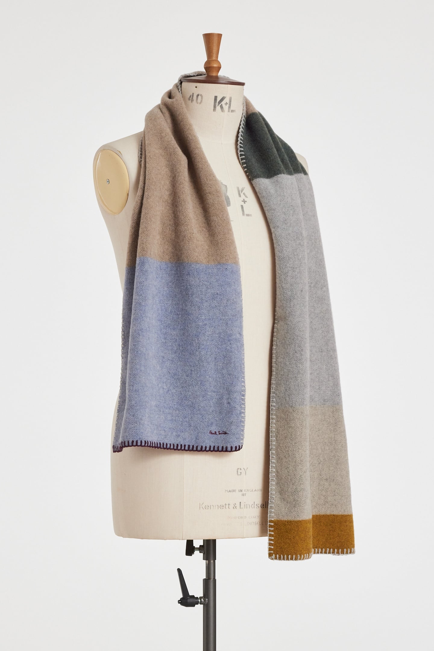 WOMEN SCARF BLANKT STITCH TAN 3
