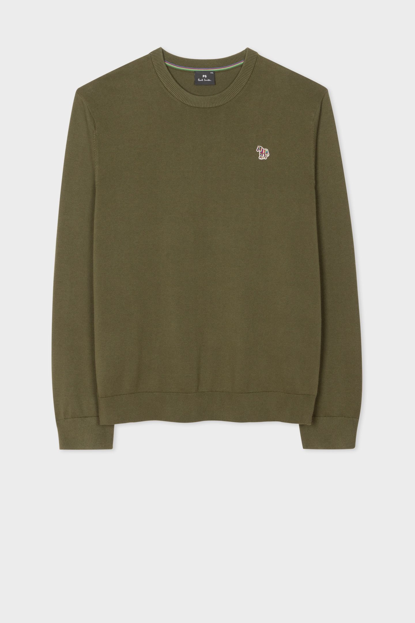 MENS SWEATER CREW NECK ZEB BAD OLIVE GREEN 2