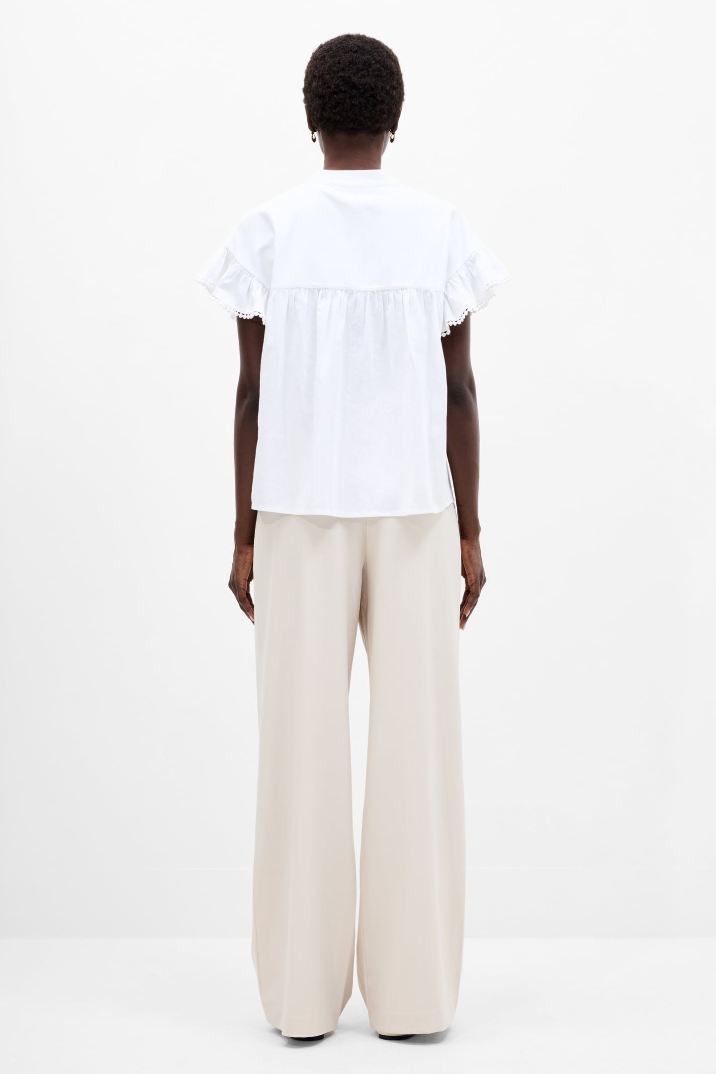 SINDEY COTTON HALF PLACKET SHI LINEN WHITE LINEN WHITE 3