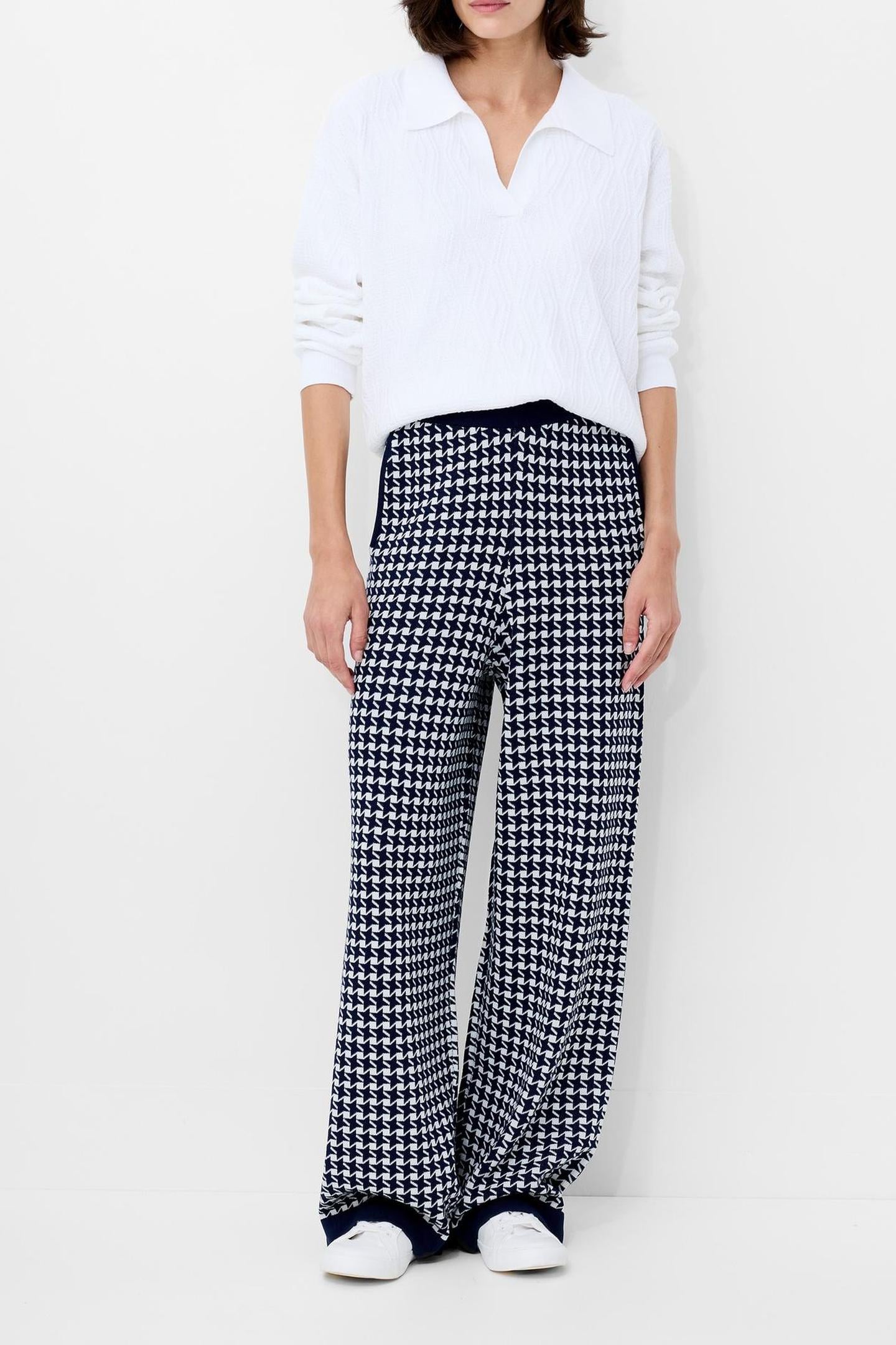 GLORIA JACQUARD KNIT TROUSER NAVY MULTI 1