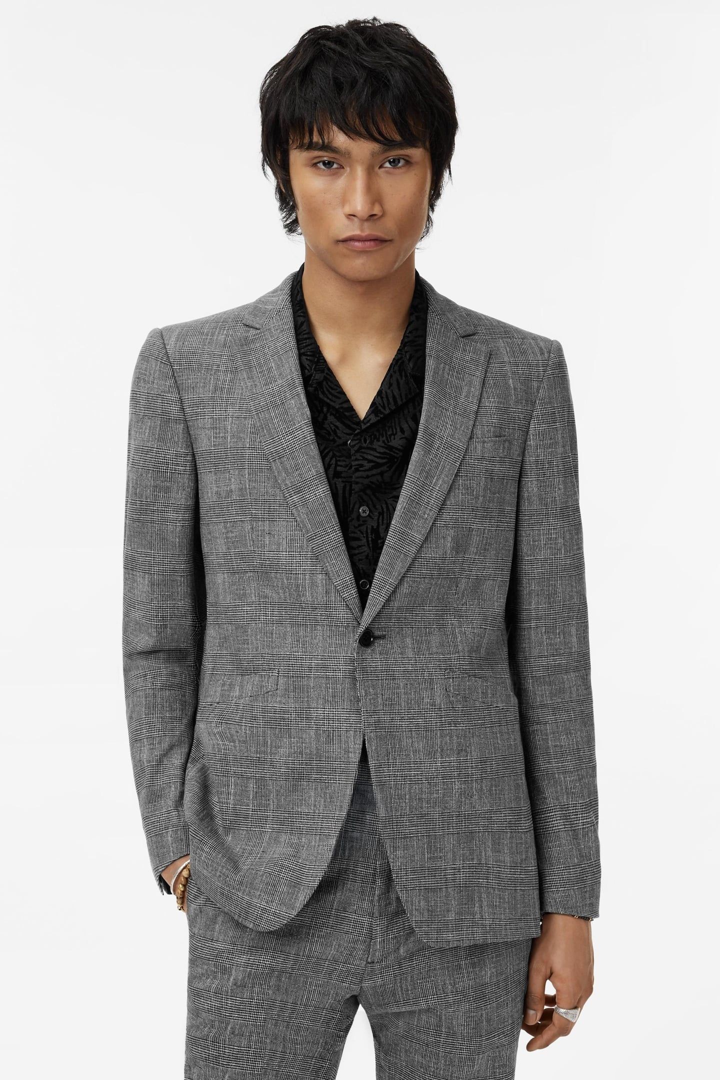 MONTI JACKET - AUSTIN FIT - ONE BUTTON N BLACK WHITE 1