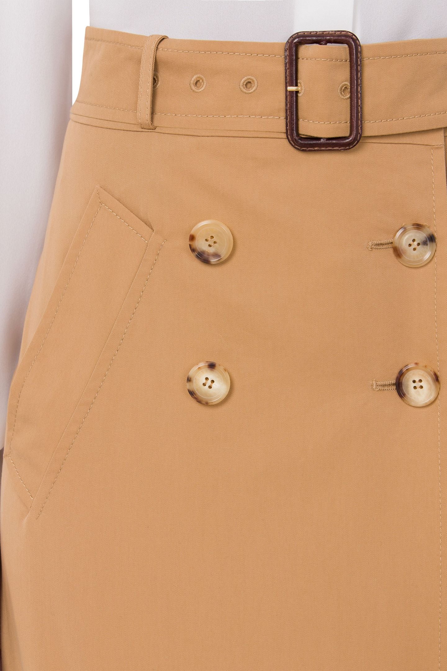 BELTED GABARDINE SKIRT BEIGE 4