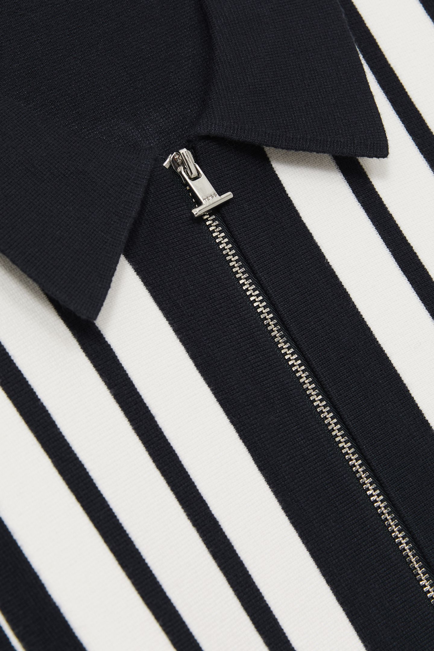 LS ZIP THROUGH STRIPE KNITTED JACKET NAVY/WHITE 6