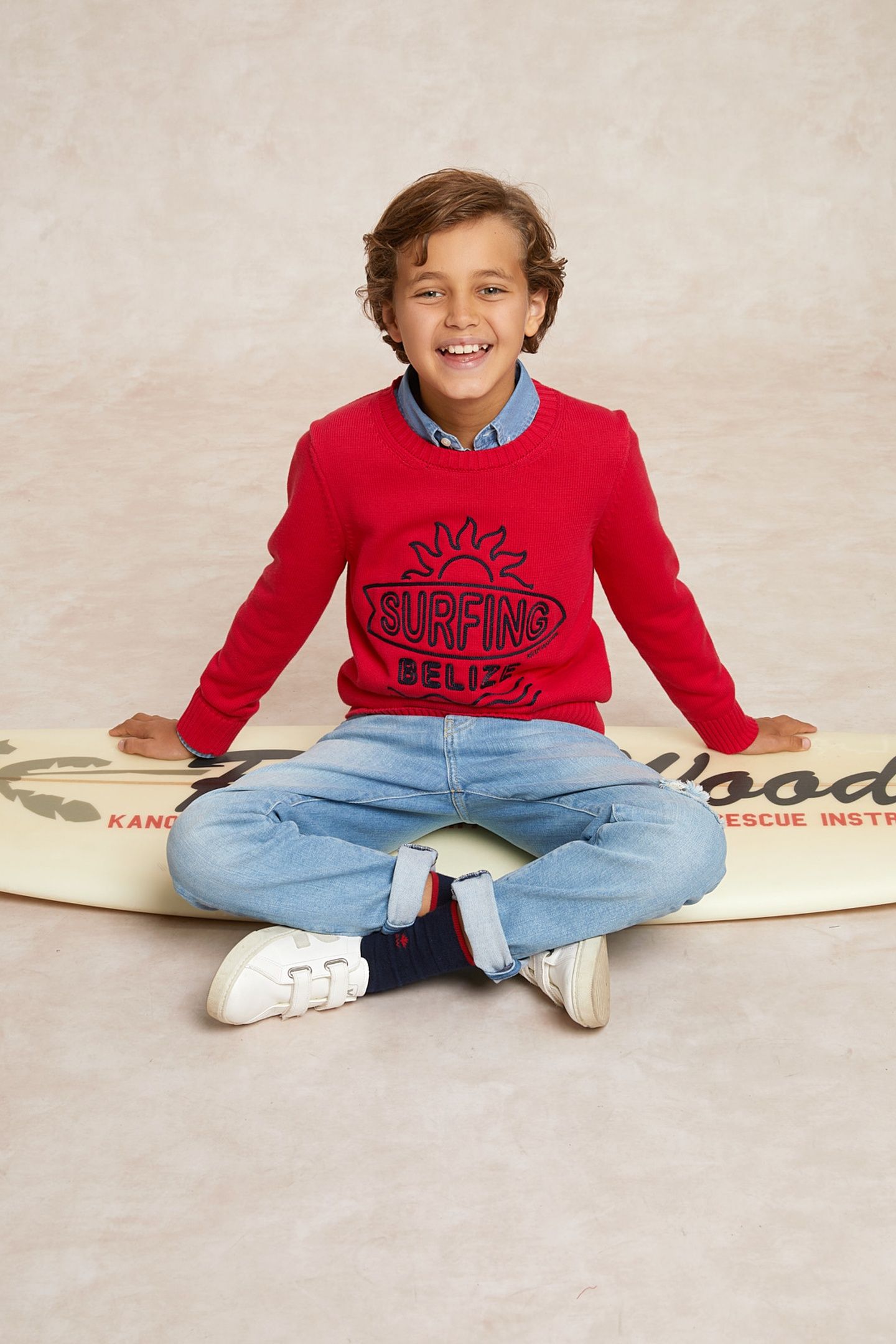 CUSTOM FIT COTTON FANTASY CREW NECK SWEATER HARVARD RED 1