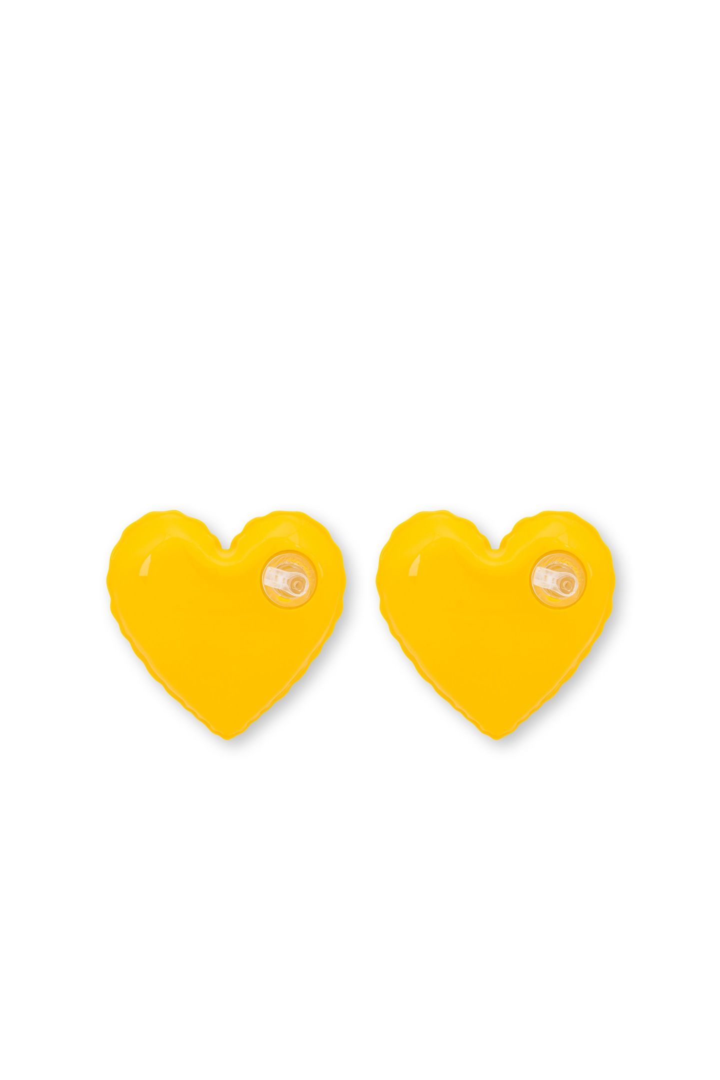 INFLATABLE HEARTS CLIP EARRINGS YELLOW 2