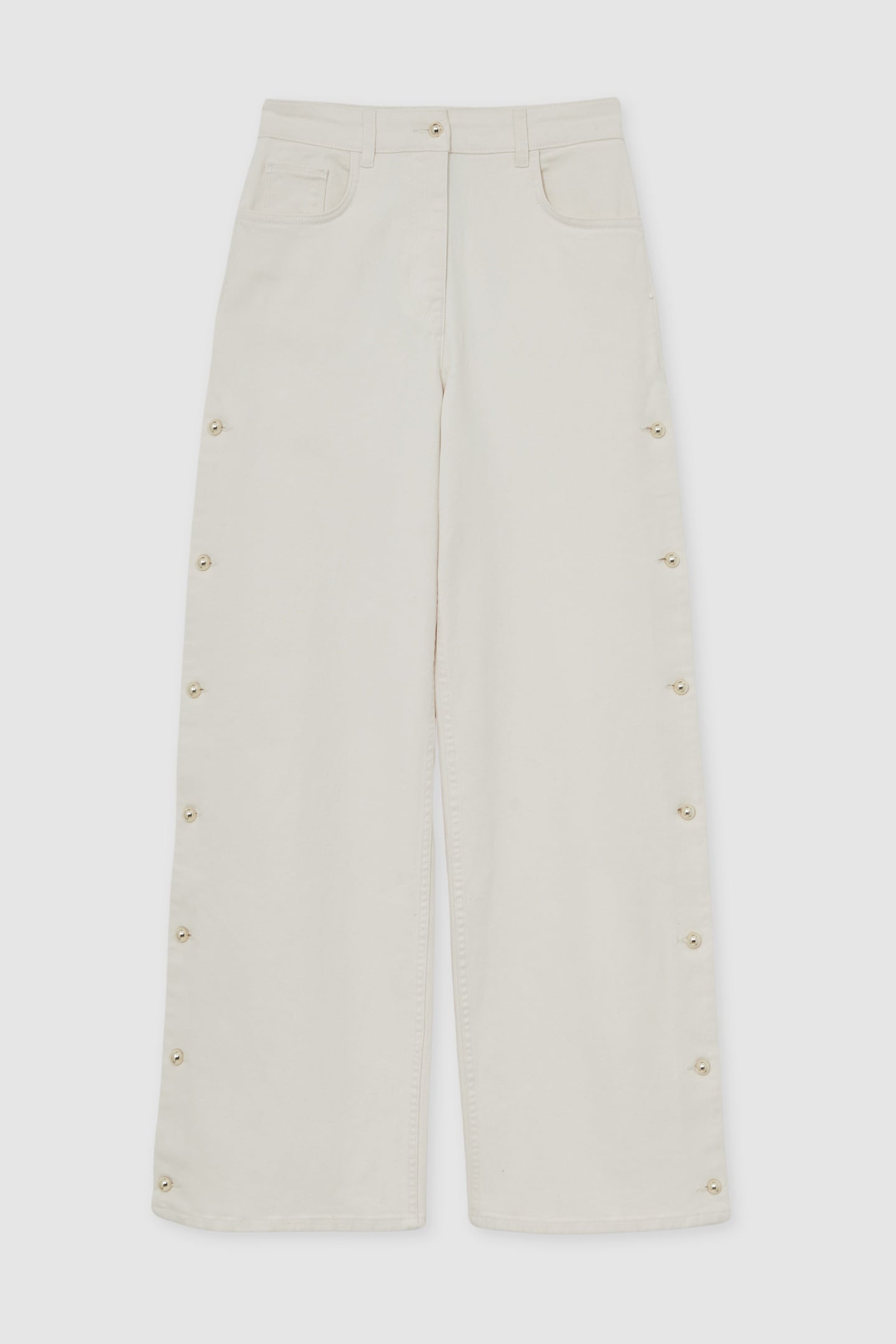 WIDE SIDE DETAIL JEAN CREAM 4