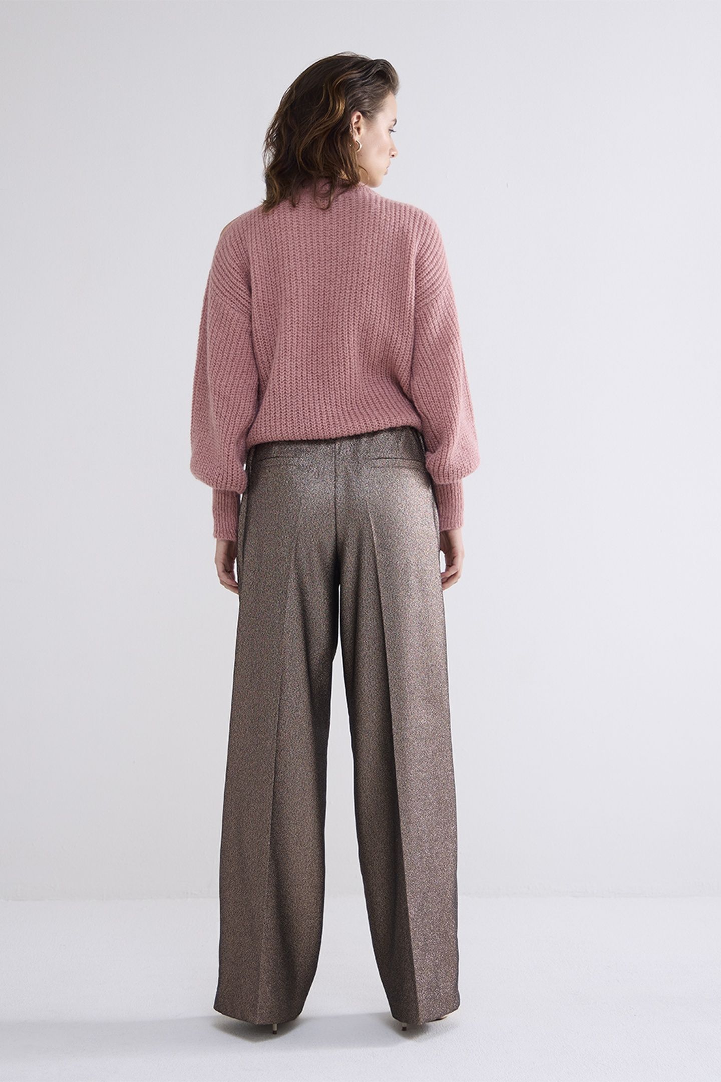 TROUSERS GLITTER CAMEL BROWN 2
