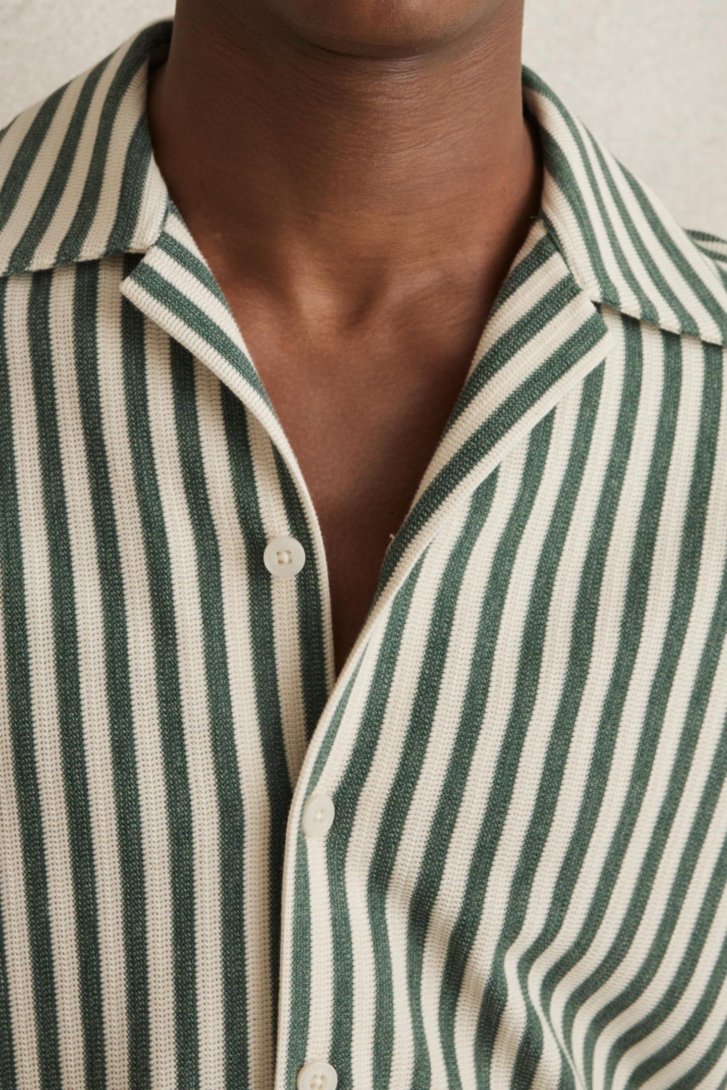 SS TEXTURED STRIPE CUBAN SHIRT GREEN/WHITE 5