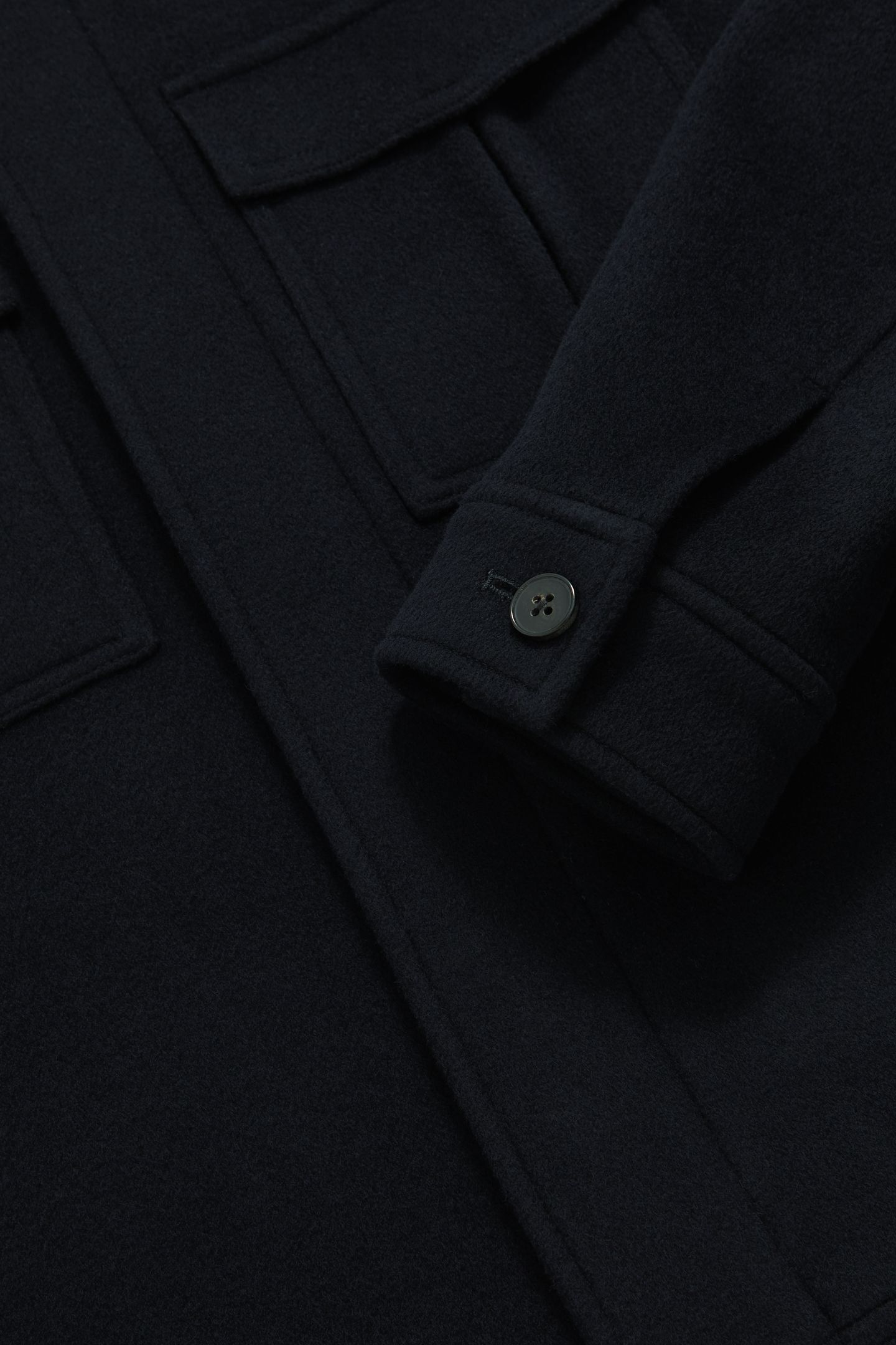 LS ZIP THROUGH CONCEALED PLACKET WOOL JACKET NAVY 5