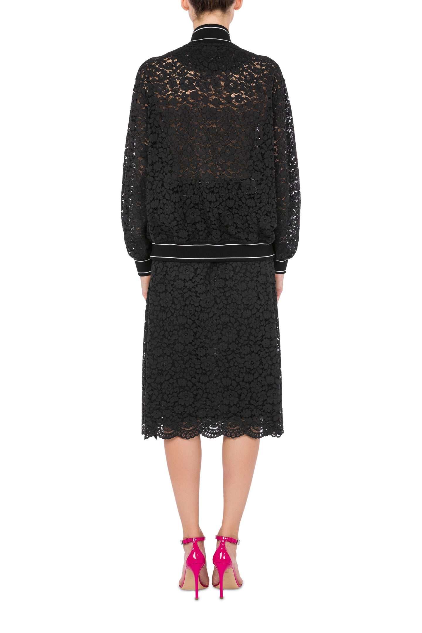 LACE BOMBER JACKET BLACK 2