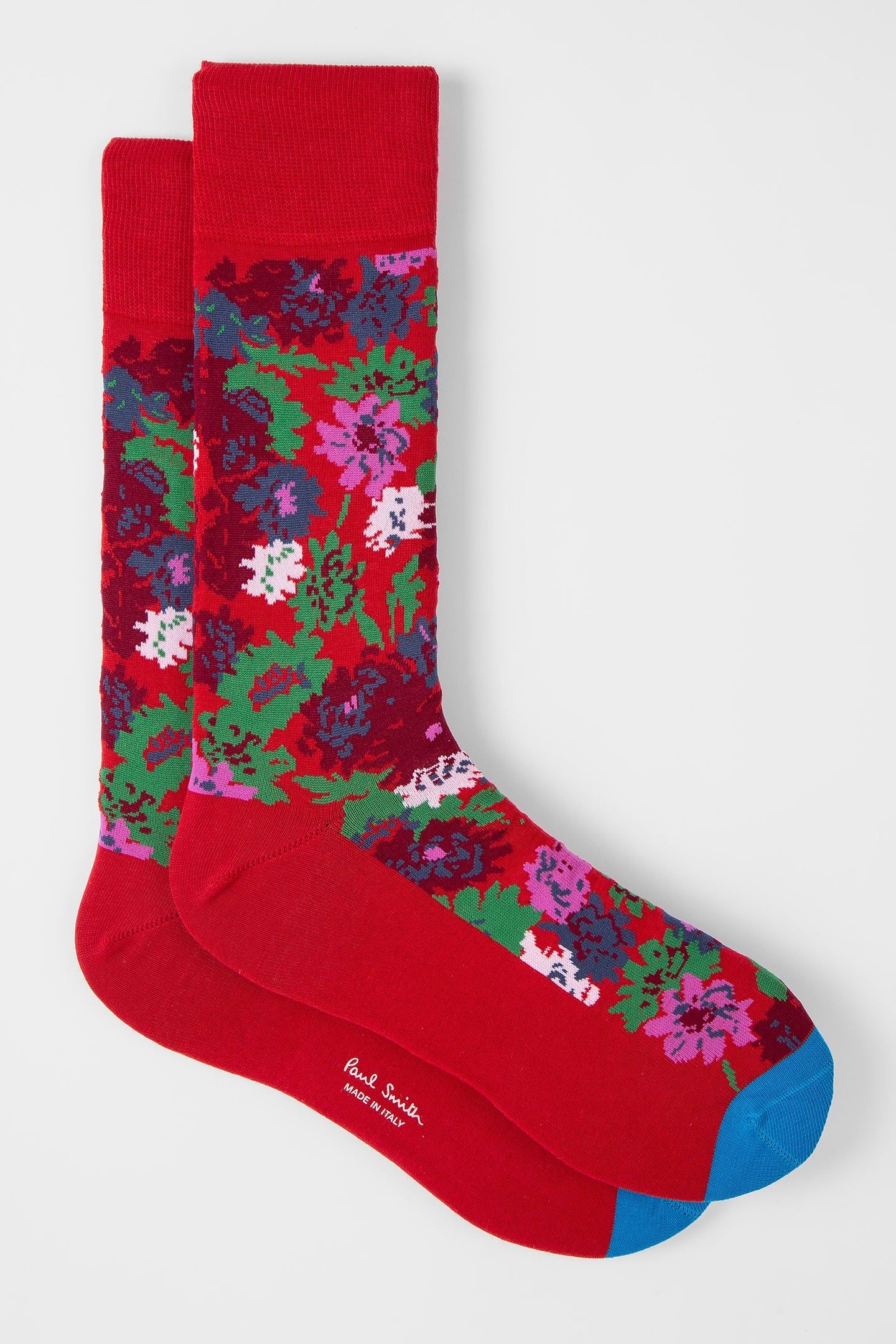 MEN SOCK ULRICH FLORAL RED 1