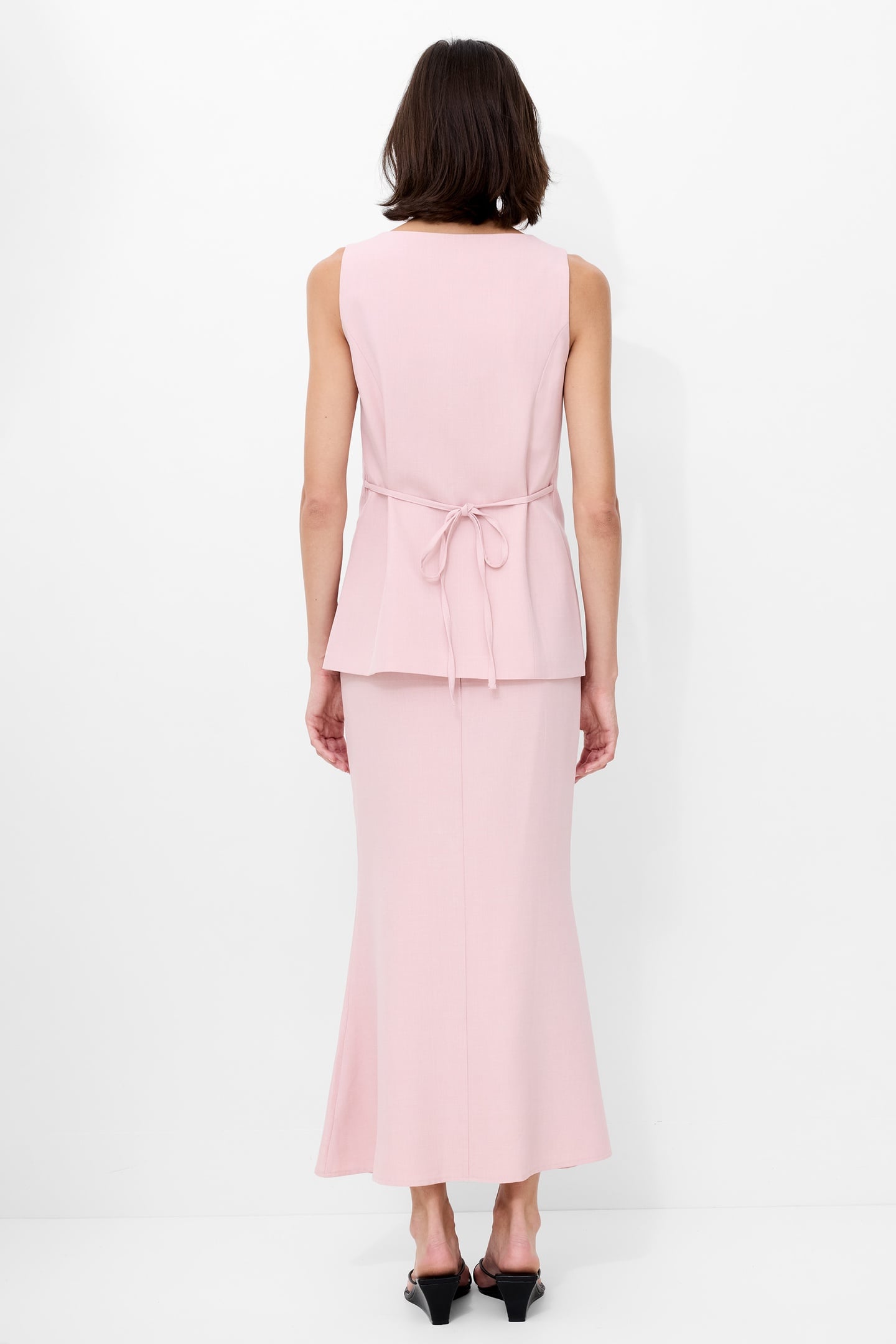 IMOLA TAILORED SCOOP NK WAISTC PEACH PINK PEACH PINK 2
